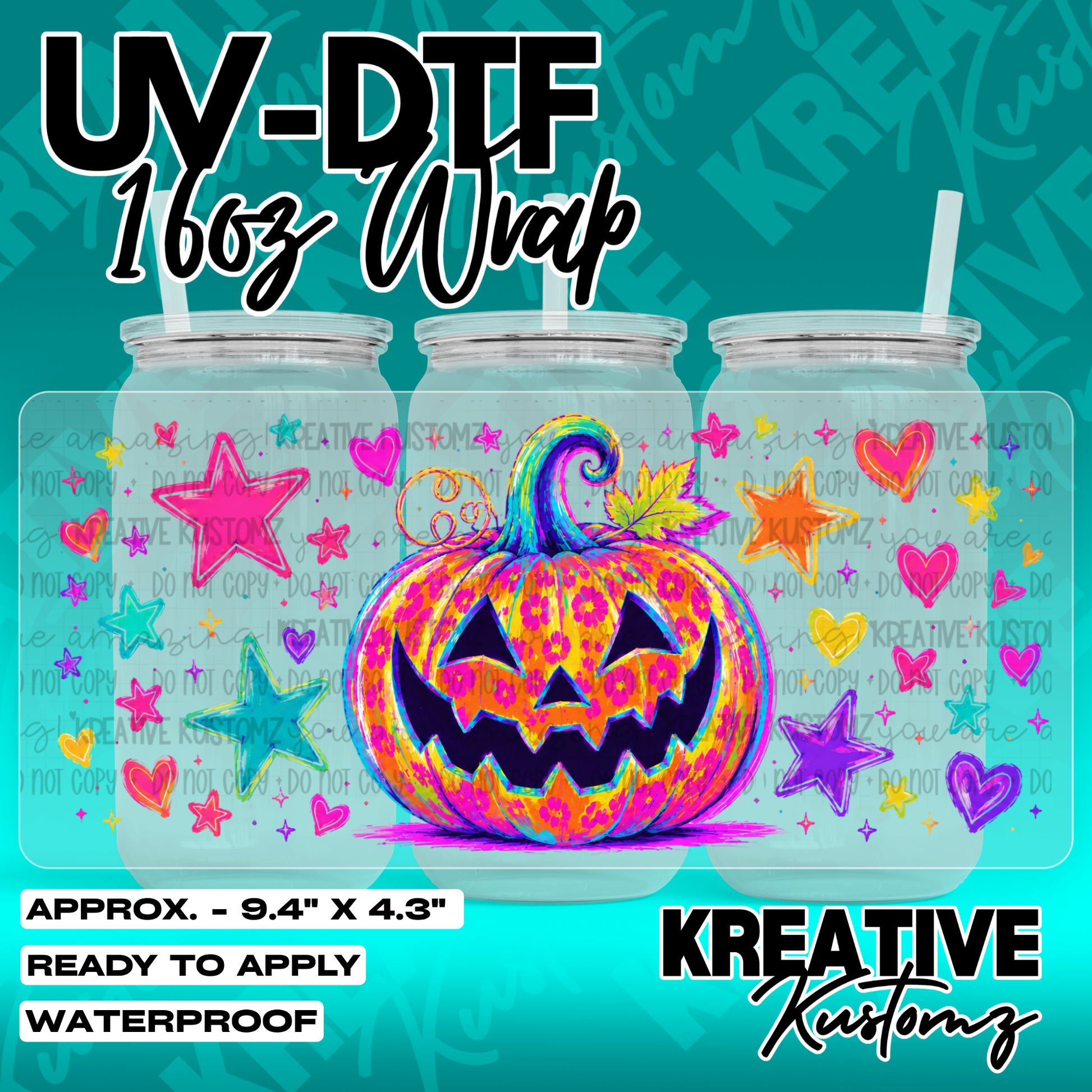 7071 | UV DTF Cup Wrap for 16oz Libbey Glass