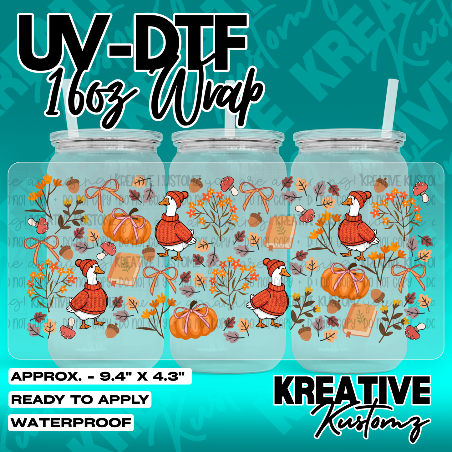7073 | UV DTF Cup Wrap for 16oz Libbey Glass