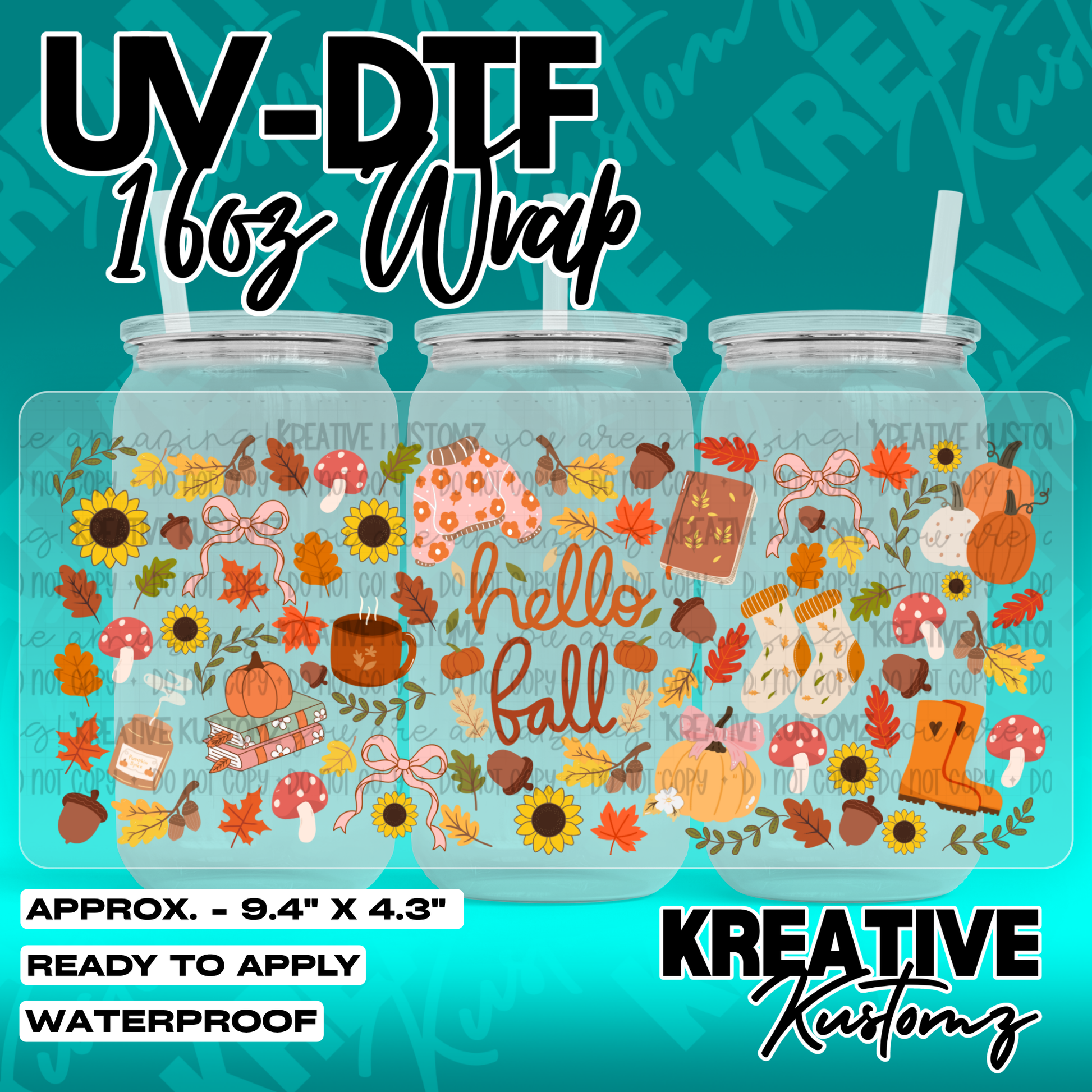 7076 | UV DTF Cup Wrap for 16oz Libbey Glass