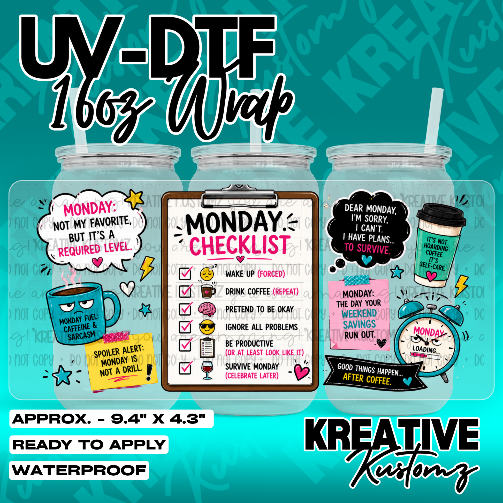 7078 | UV DTF Cup Wrap for 16oz Libbey Glass