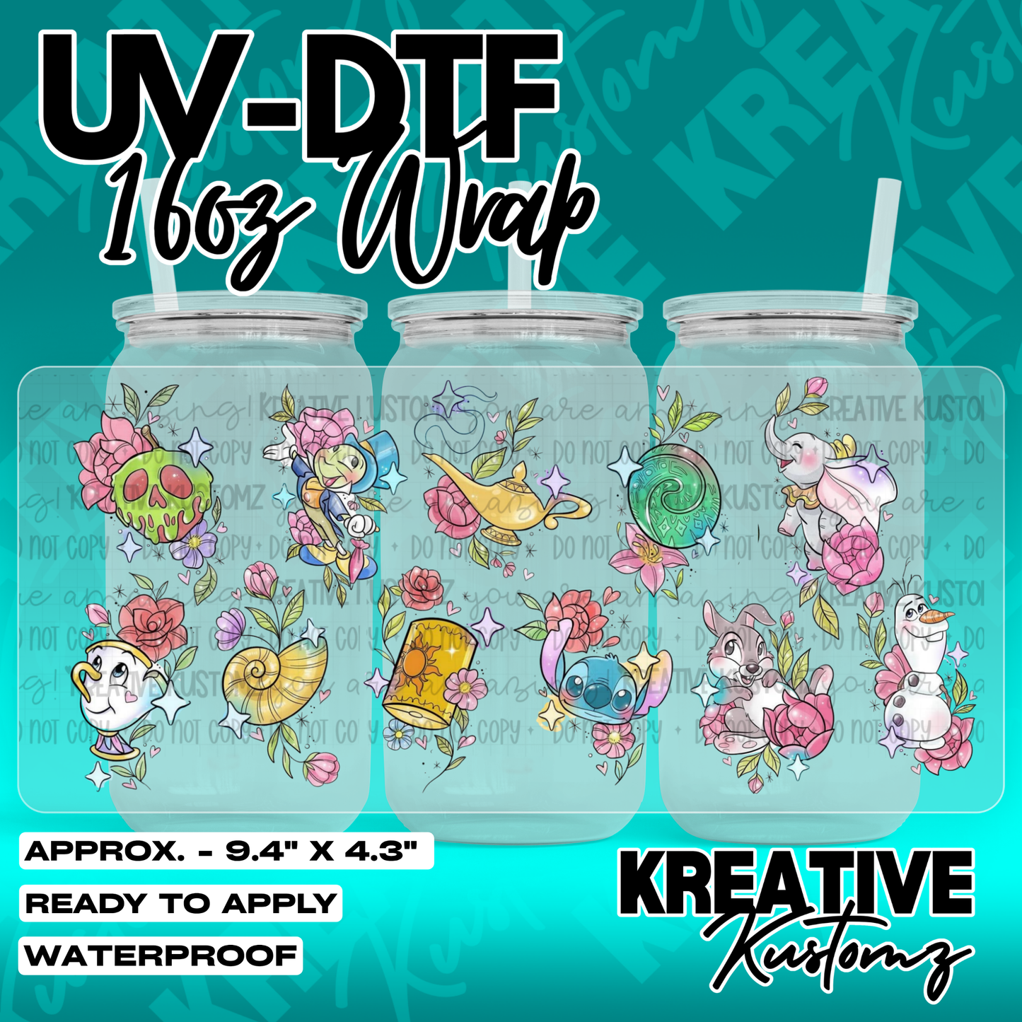 7080 | UV DTF Cup Wrap for 16oz Libbey Glass