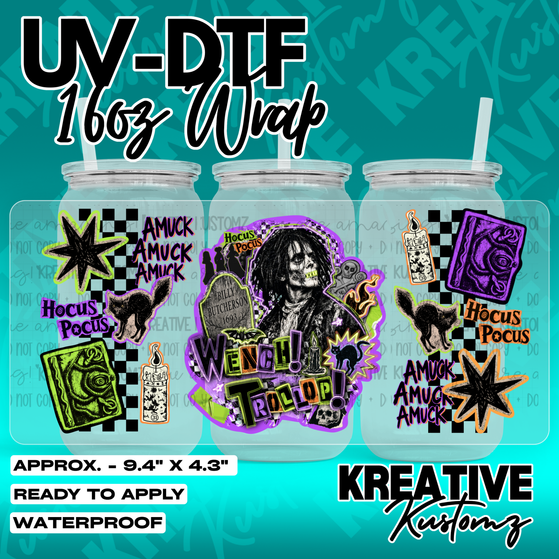 7088 | UV DTF Cup Wrap for 16oz Libbey Glass