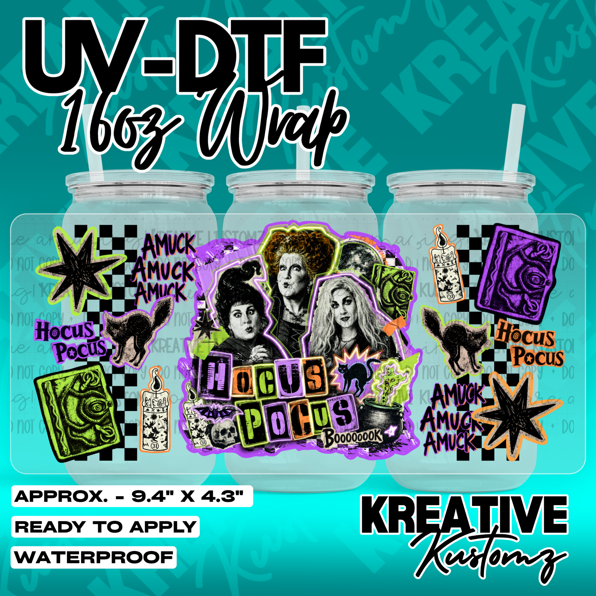 7089 | UV DTF Cup Wrap for 16oz Libbey Glass
