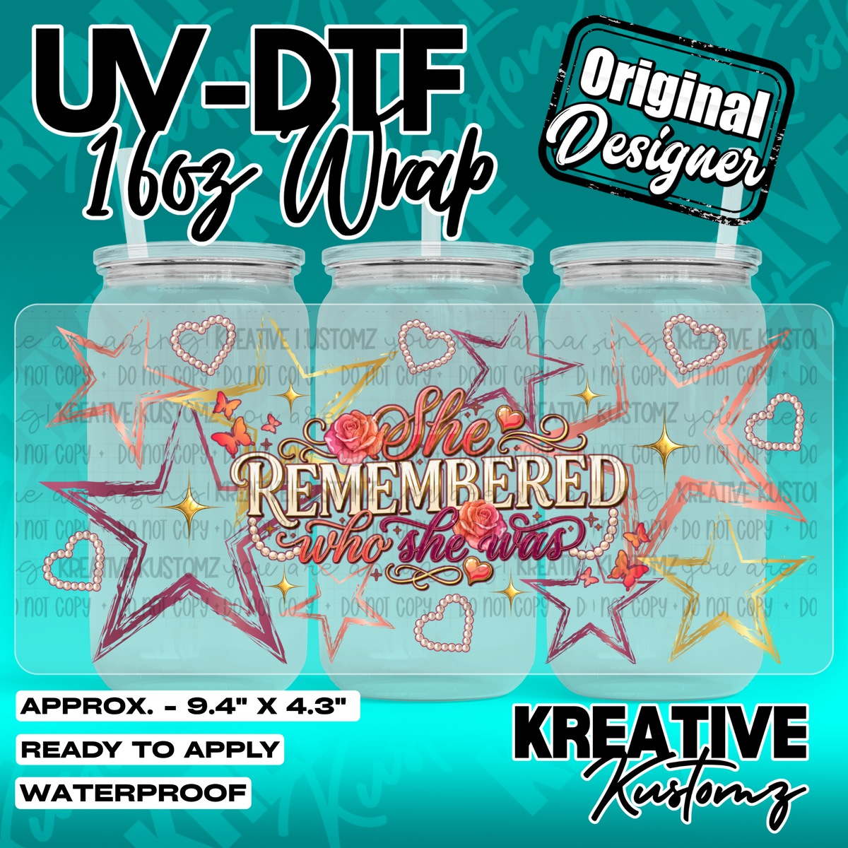 7119 | UV DTF Cup Wrap for 16oz Libbey Glass
