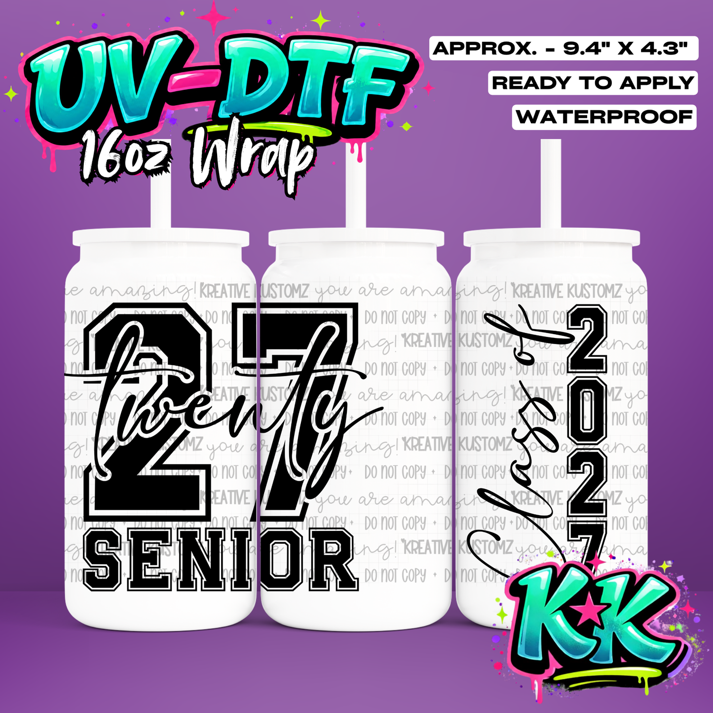 7124 | UV DTF Cup Wrap for 16oz Libbey Glass