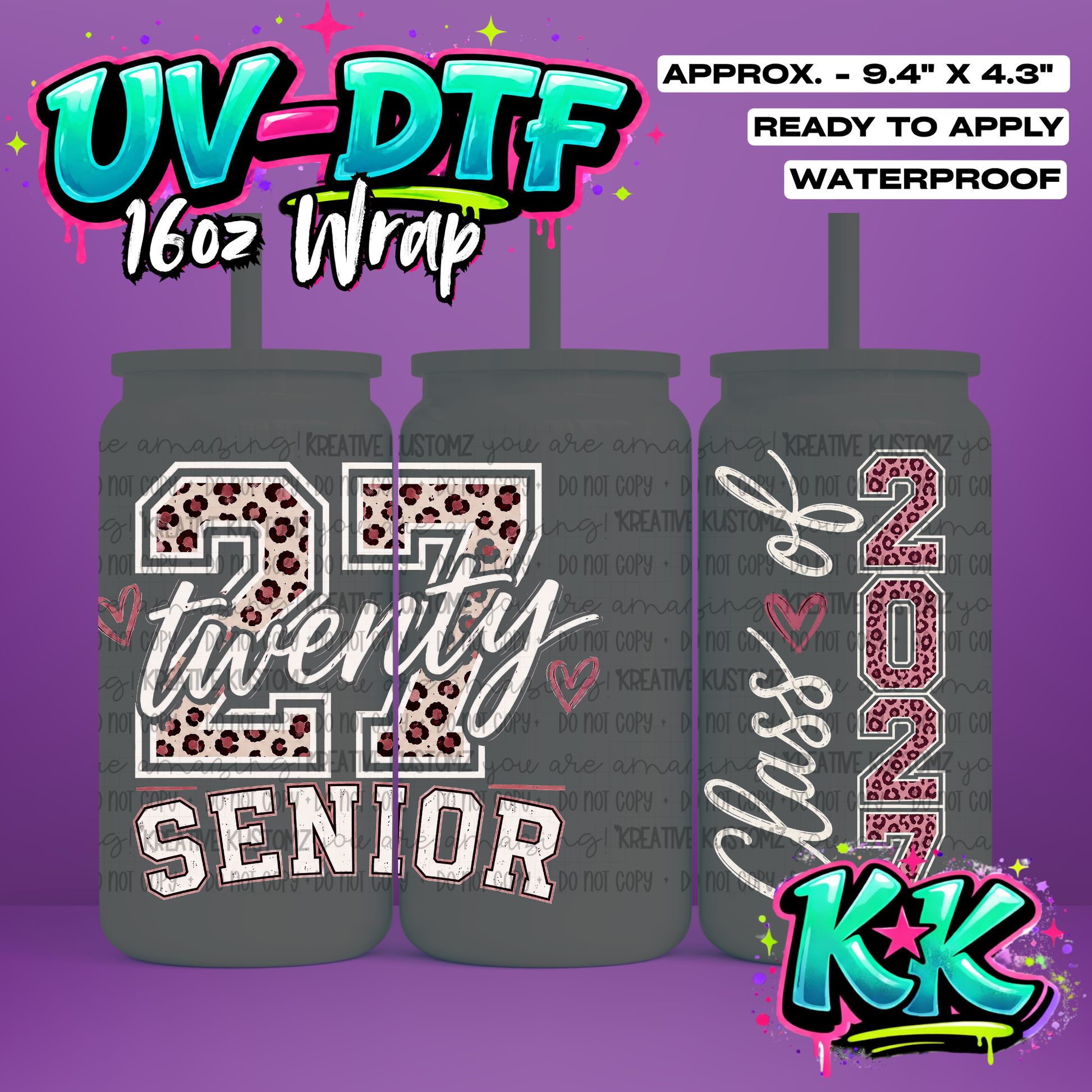 7125 | UV DTF Cup Wrap for 16oz Libbey Glass