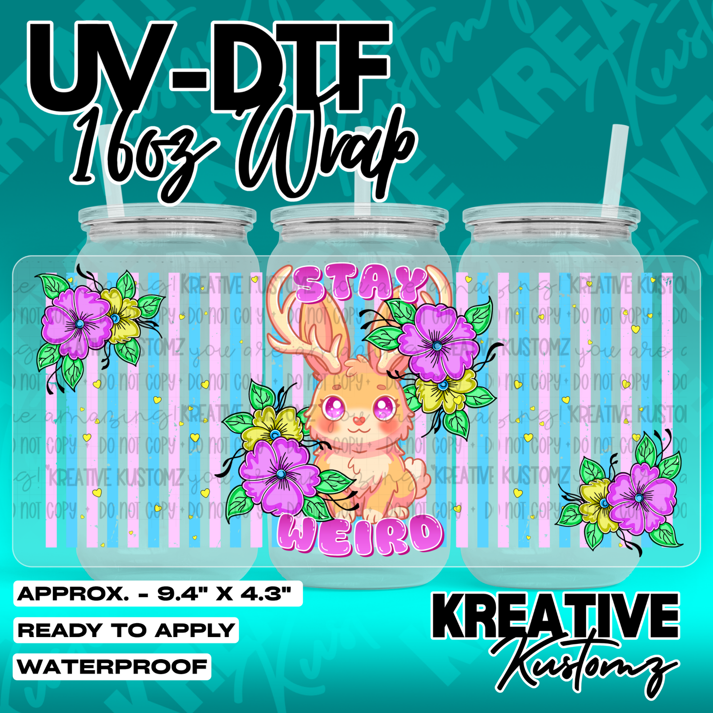 7145 | UV DTF Cup Wrap for 16oz Libbey Glass