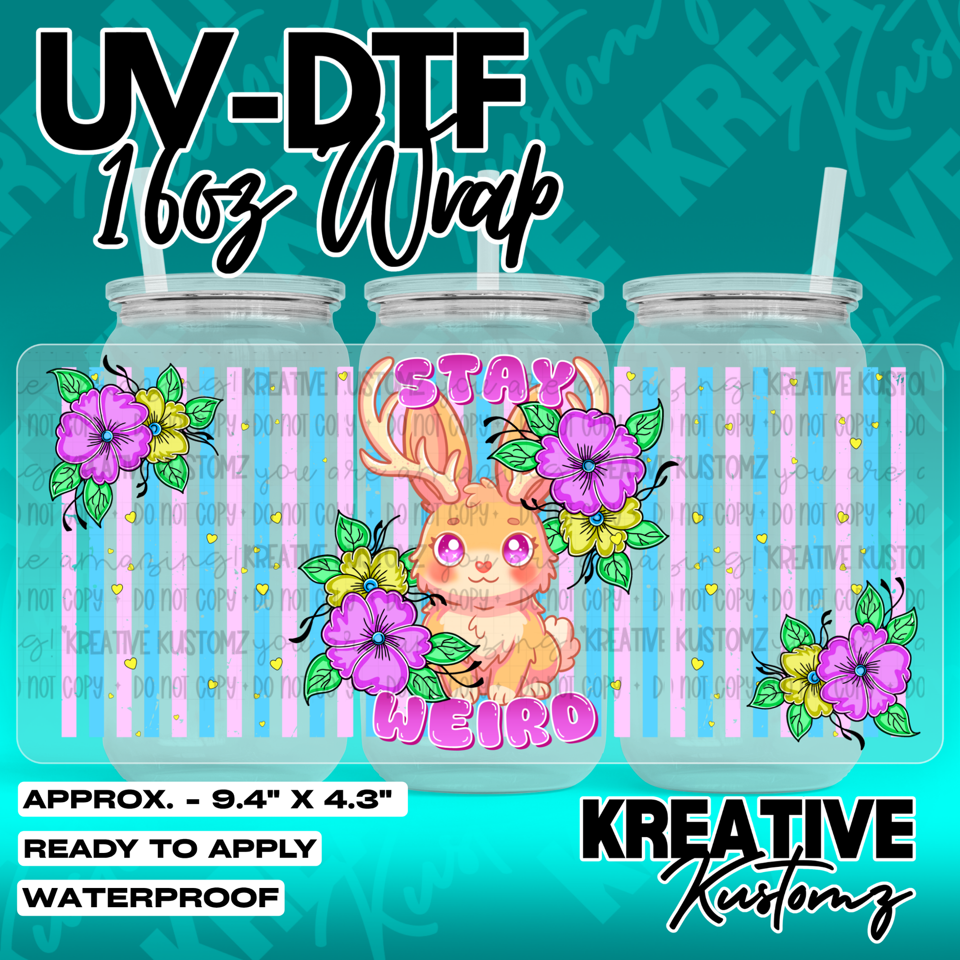 7145 | UV DTF Cup Wrap for 16oz Libbey Glass