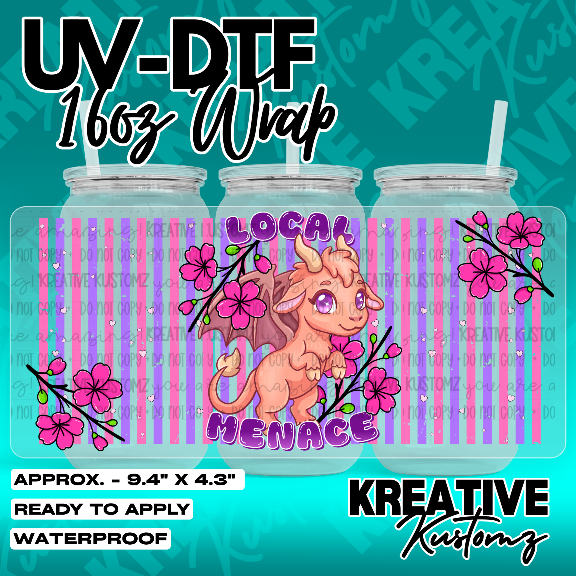 7148 | UV DTF Cup Wrap for 16oz Libbey Glass