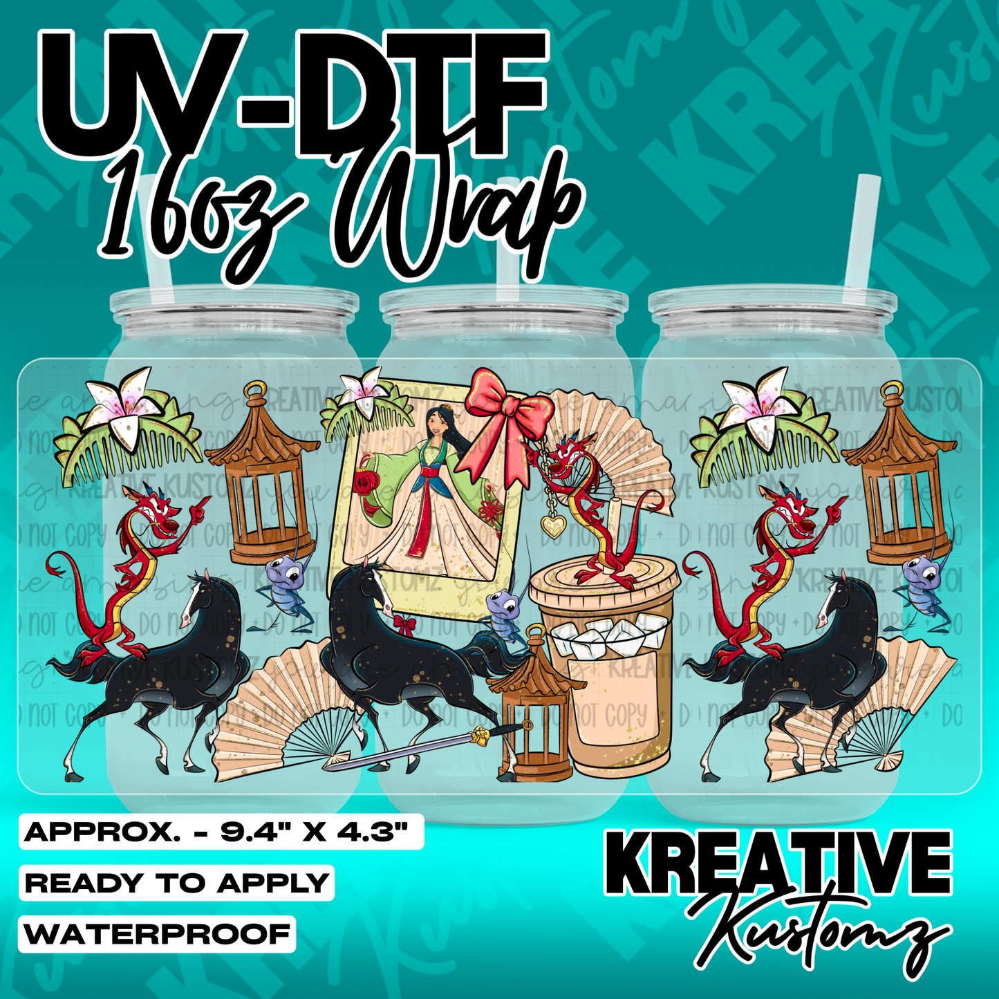 7181 | UV DTF Cup Wrap for 16oz Libbey Glass