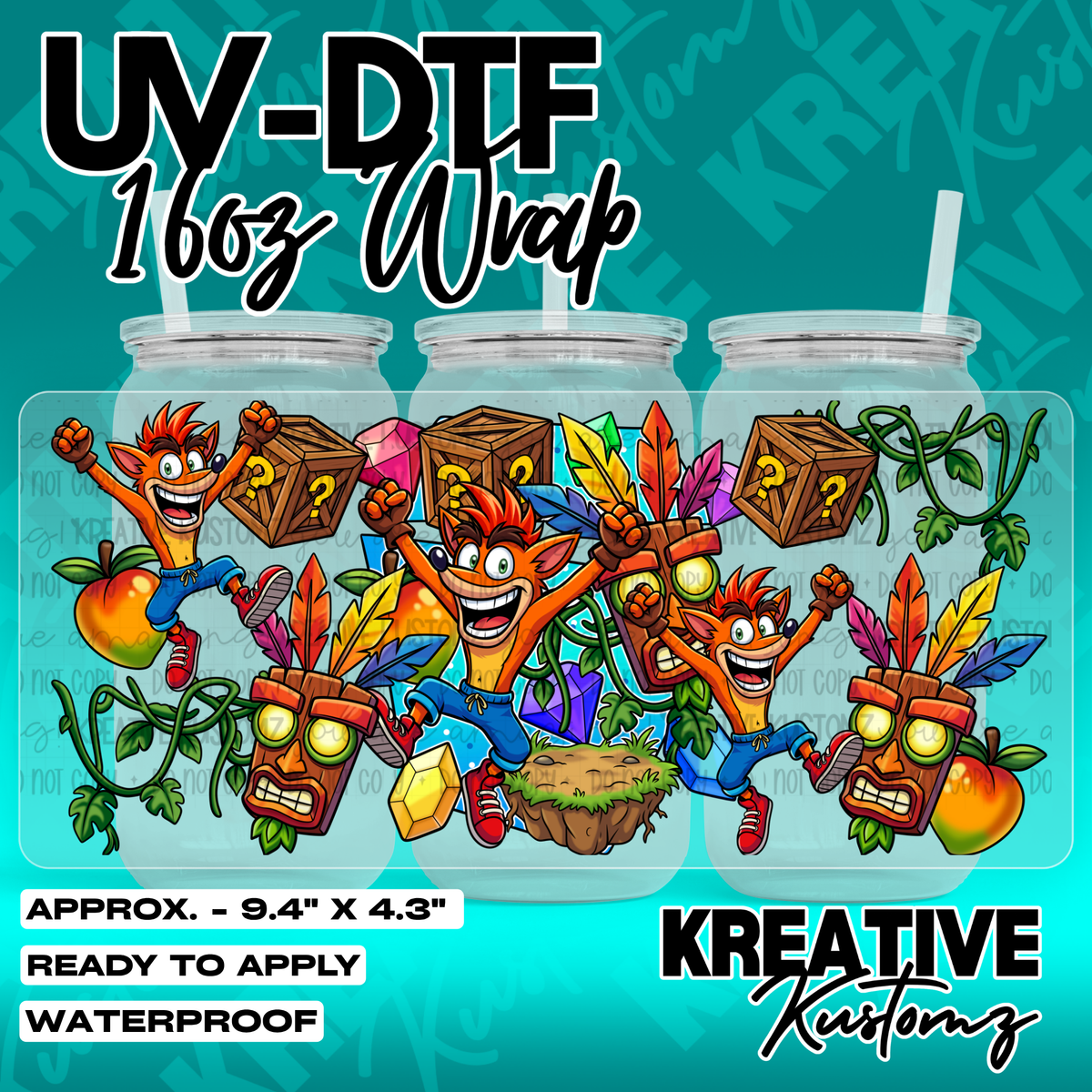 7192 | UV DTF Cup Wrap for 16oz Libbey Glass