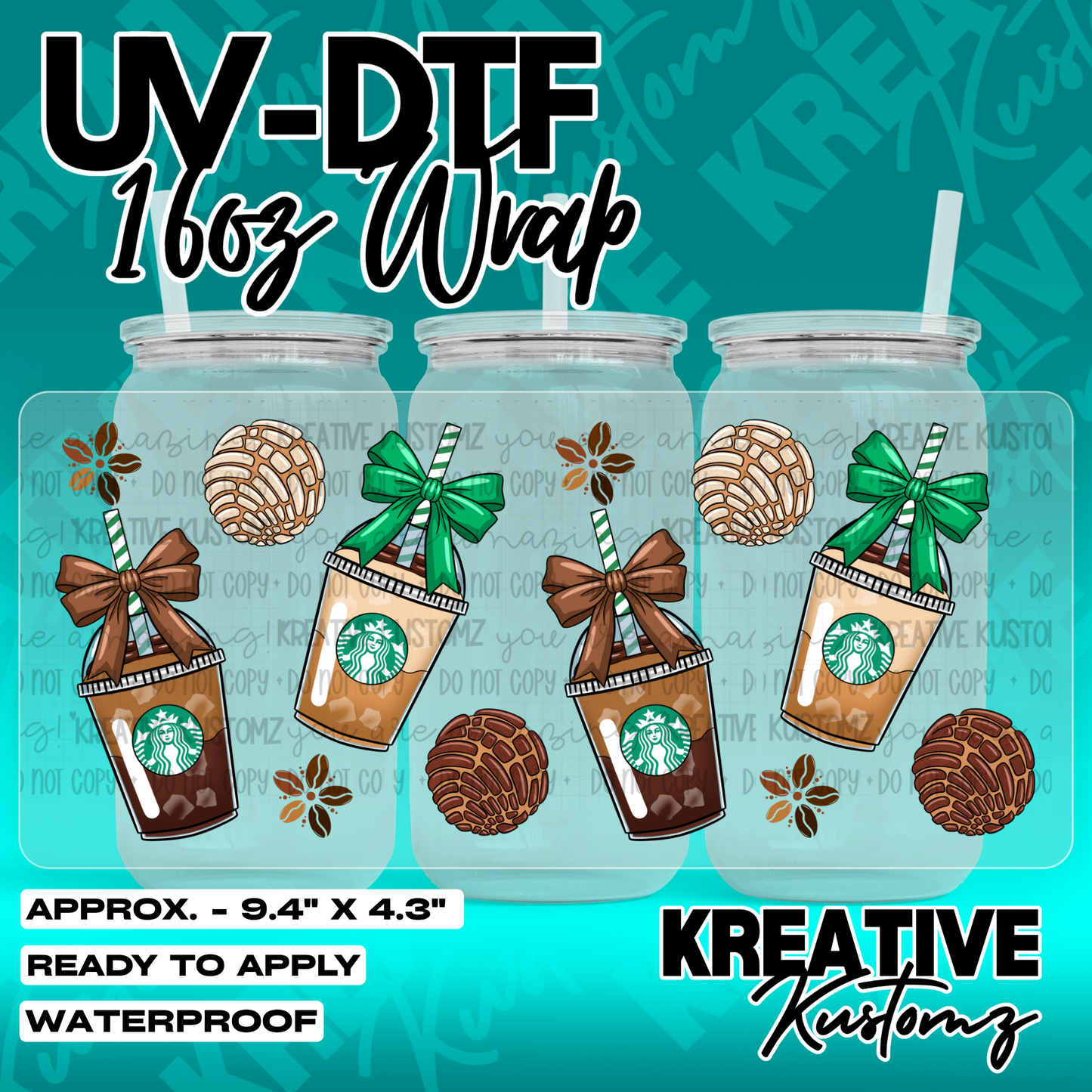 7207 | UV DTF Cup Wrap for 16oz Libbey Glass