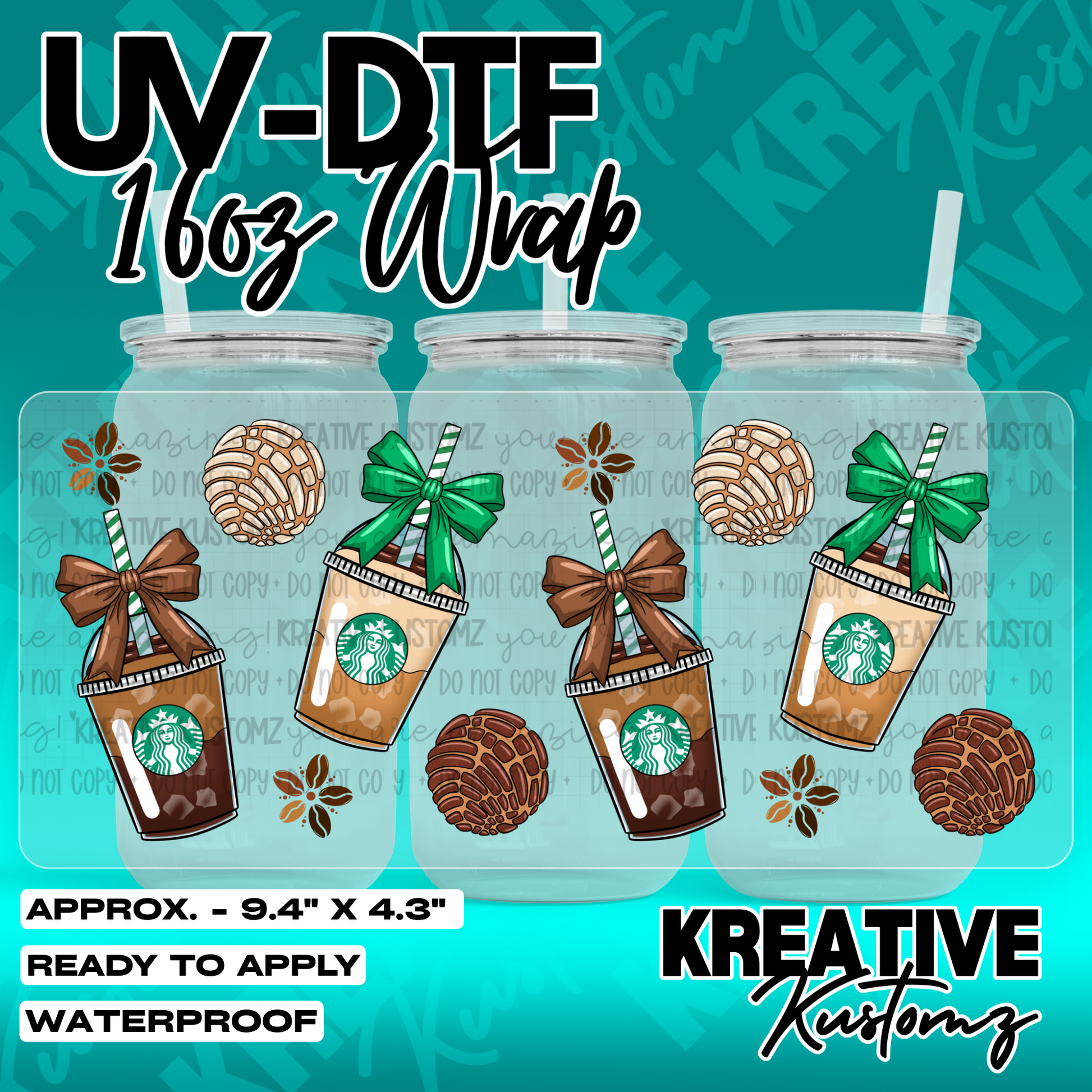 7207 | UV DTF Cup Wrap for 16oz Libbey Glass