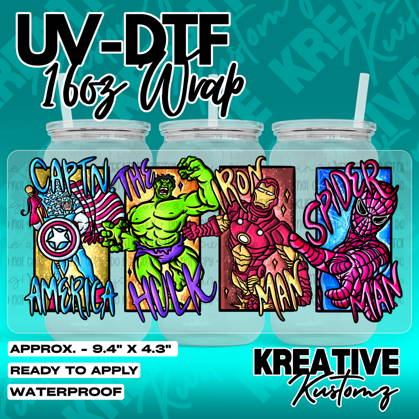 7211 | UV DTF Cup Wrap for 16oz Libbey Glass