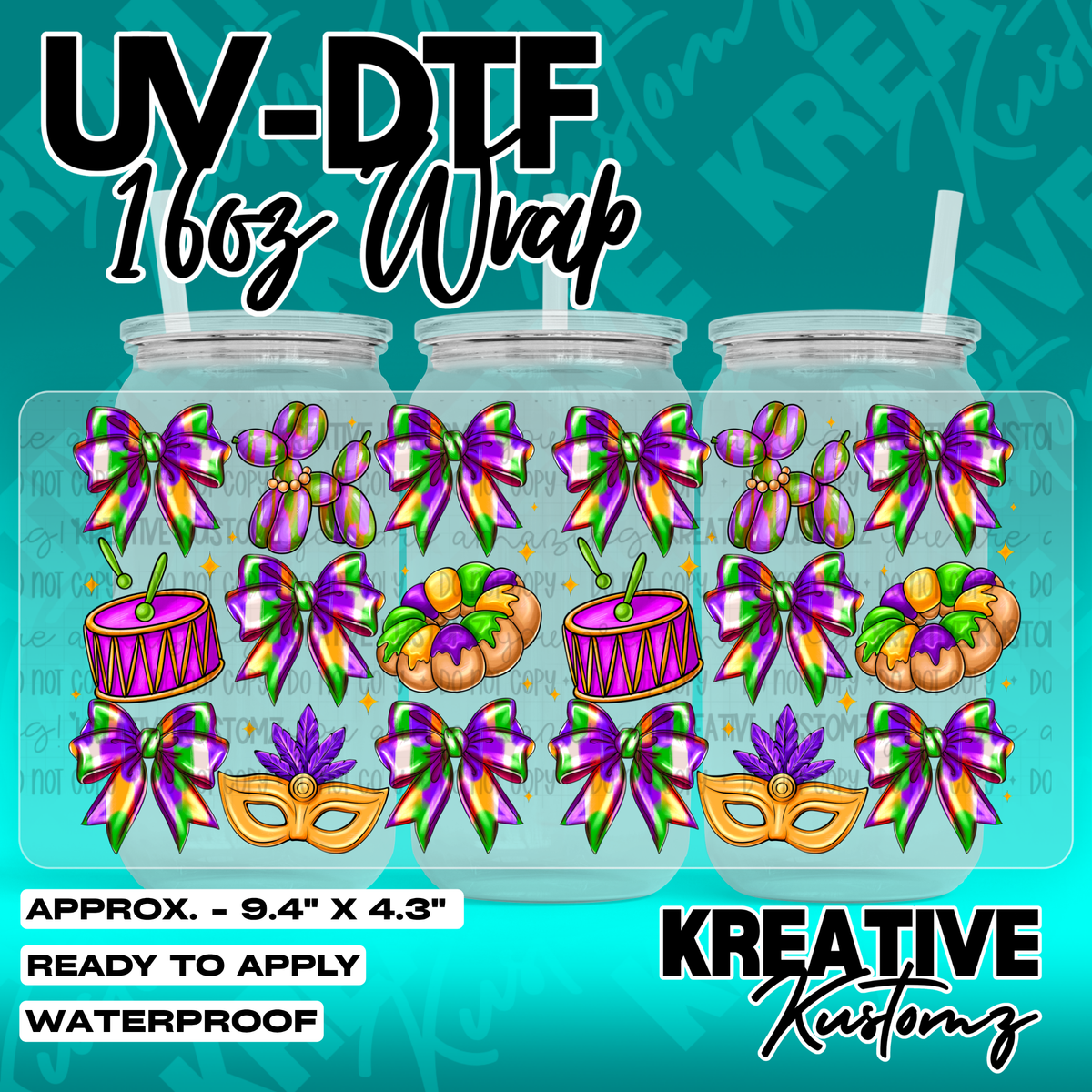 7214 | UV DTF Cup Wrap for 16oz Libbey Glass