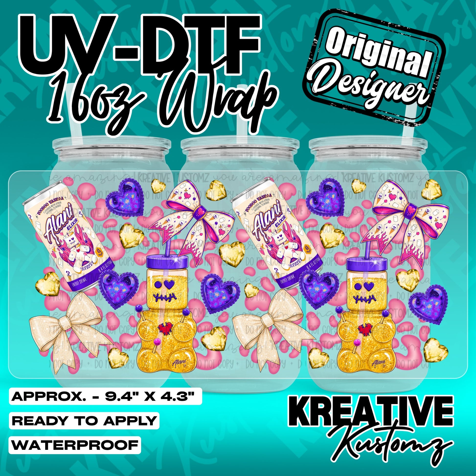 7216 | UV DTF Cup Wrap for 16oz Libbey Glass
