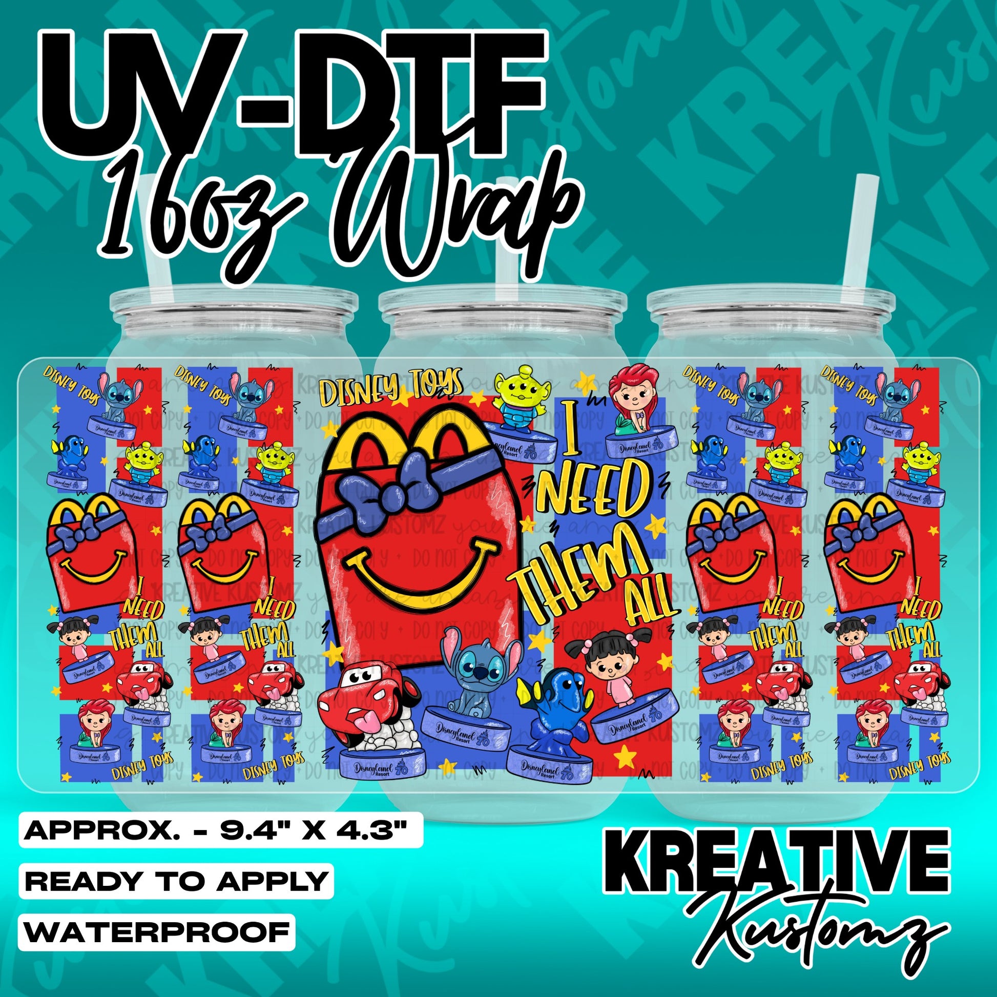 7244 | UV DTF Cup Wrap for 16oz Libbey Glass