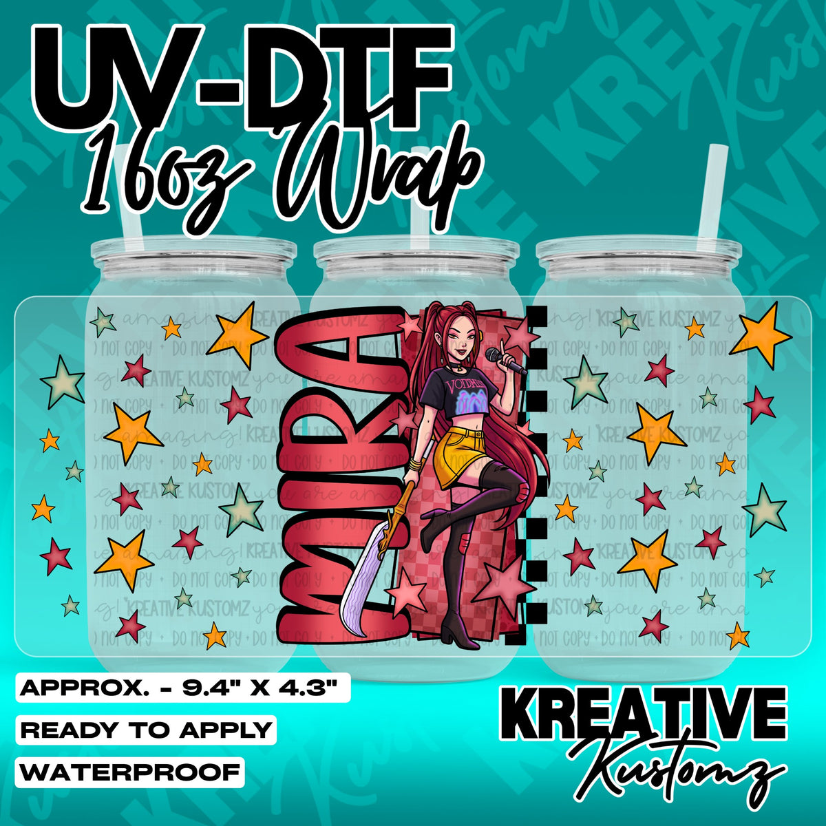 7258 | UV DTF Cup Wrap for 16oz Libbey Glass