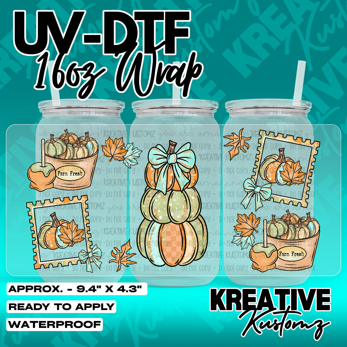 7278 | UV DTF Cup Wrap for 16oz Libbey Glass