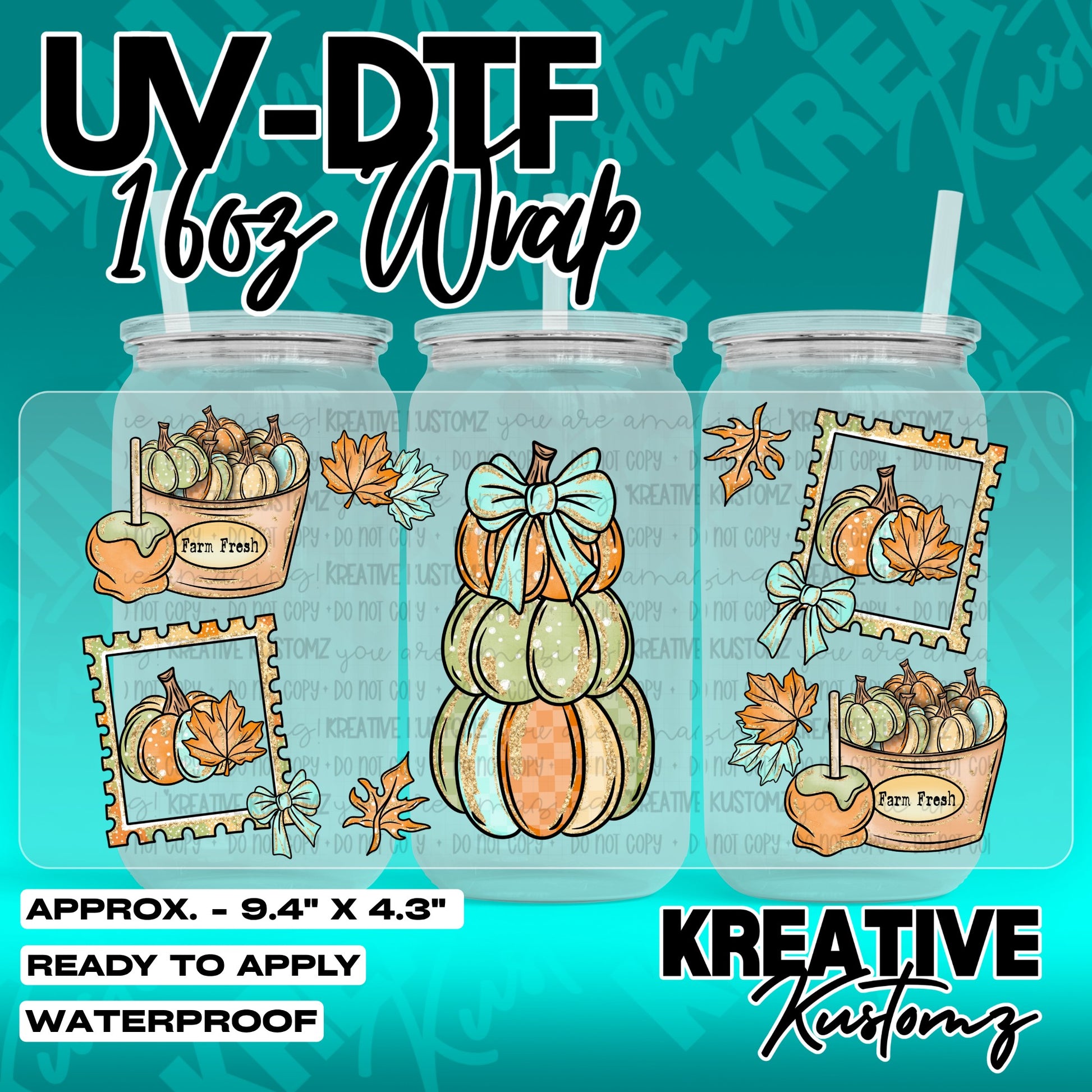 7278 | UV DTF Cup Wrap for 16oz Libbey Glass