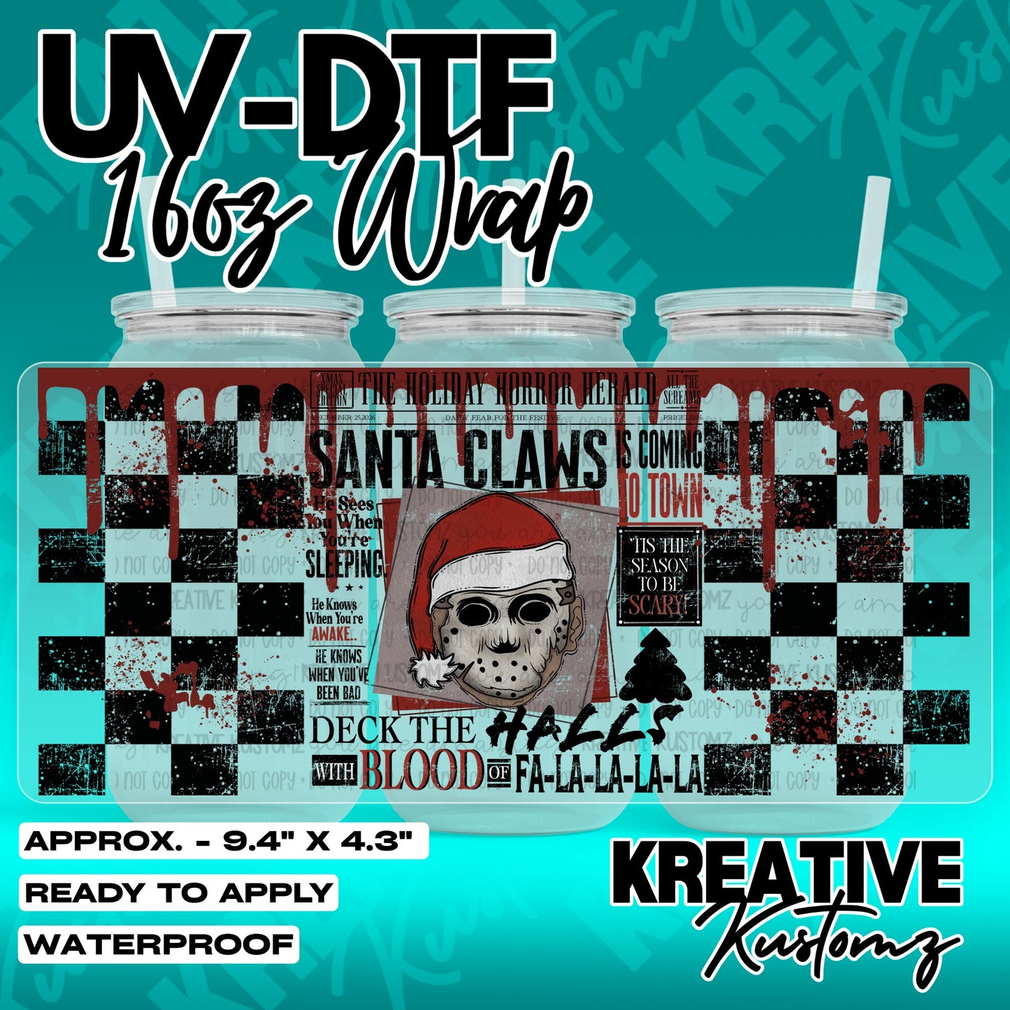 7281 | UV DTF Cup Wrap for 16oz Libbey Glass