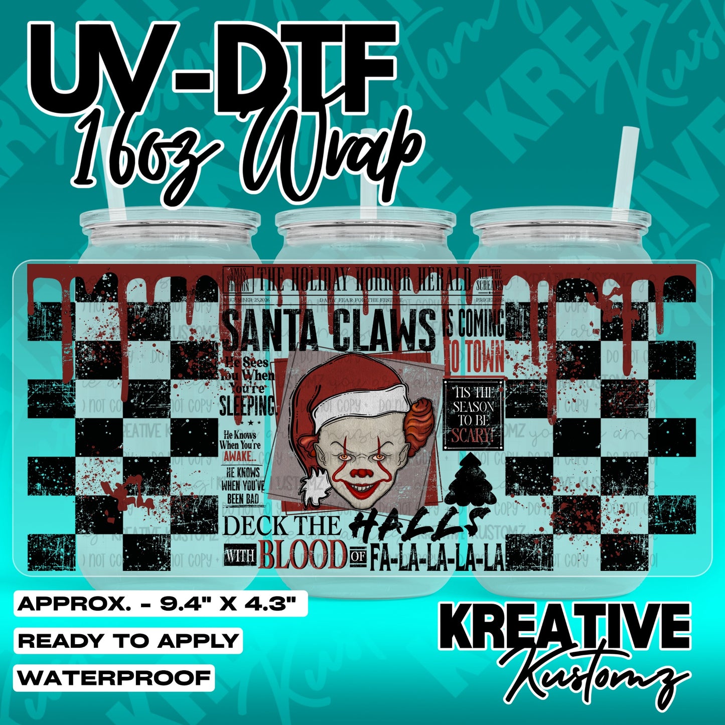 7286 | UV DTF Cup Wrap for 16oz Libbey Glass