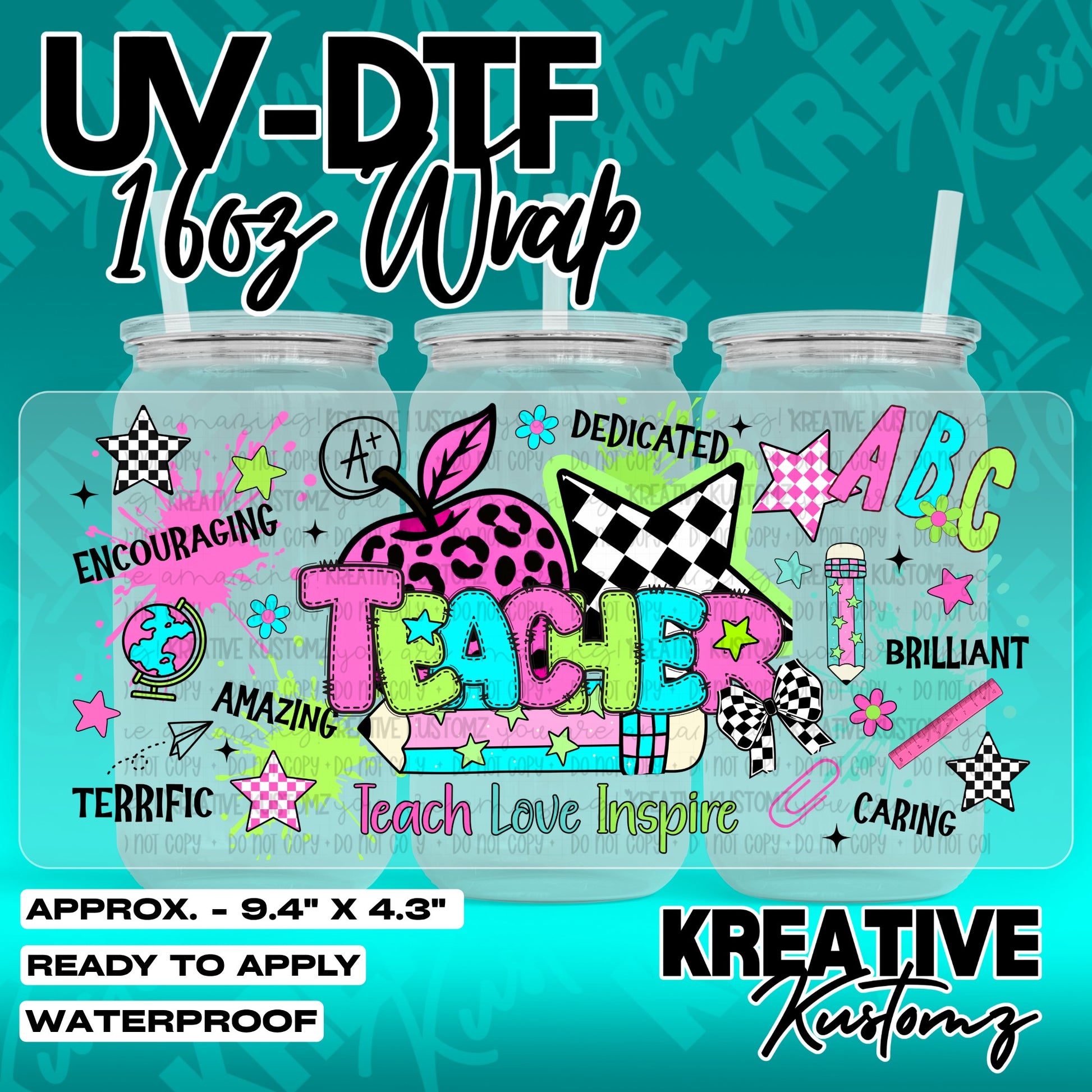 7289 | UV DTF Cup Wrap for 16oz Libbey Glass