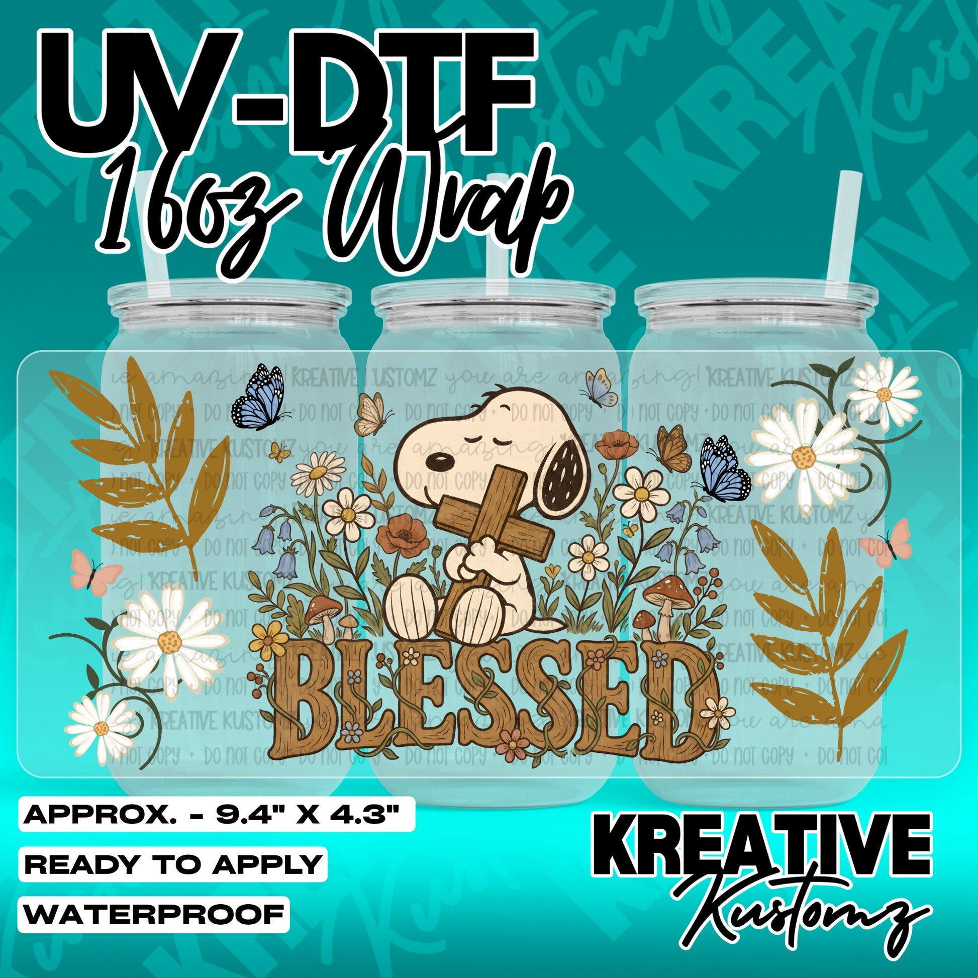 7292 | UV DTF Cup Wrap for 16oz Libbey Glass