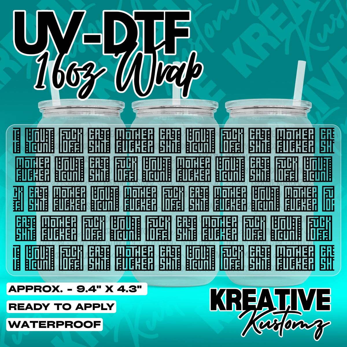 7296 | UV DTF Cup Wrap for 16oz Libbey Glass