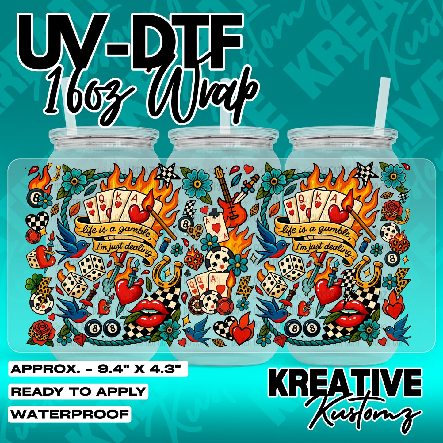 7298 | UV DTF Cup Wrap for 16oz Libbey Glass