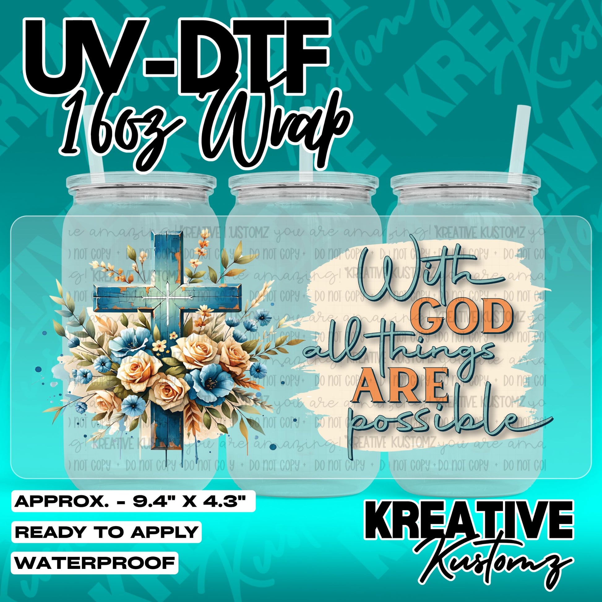 7305 | UV DTF Cup Wrap for 16oz Libbey Glass