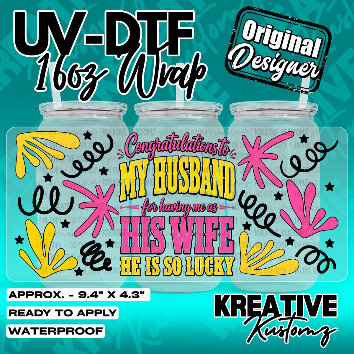 7310 | UV DTF Cup Wrap for 16oz Libbey Glass
