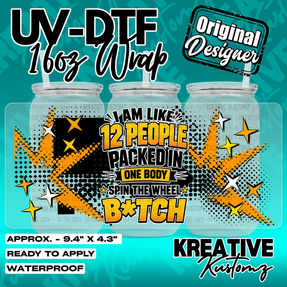 7311 | UV DTF Cup Wrap for 16oz Libbey Glass