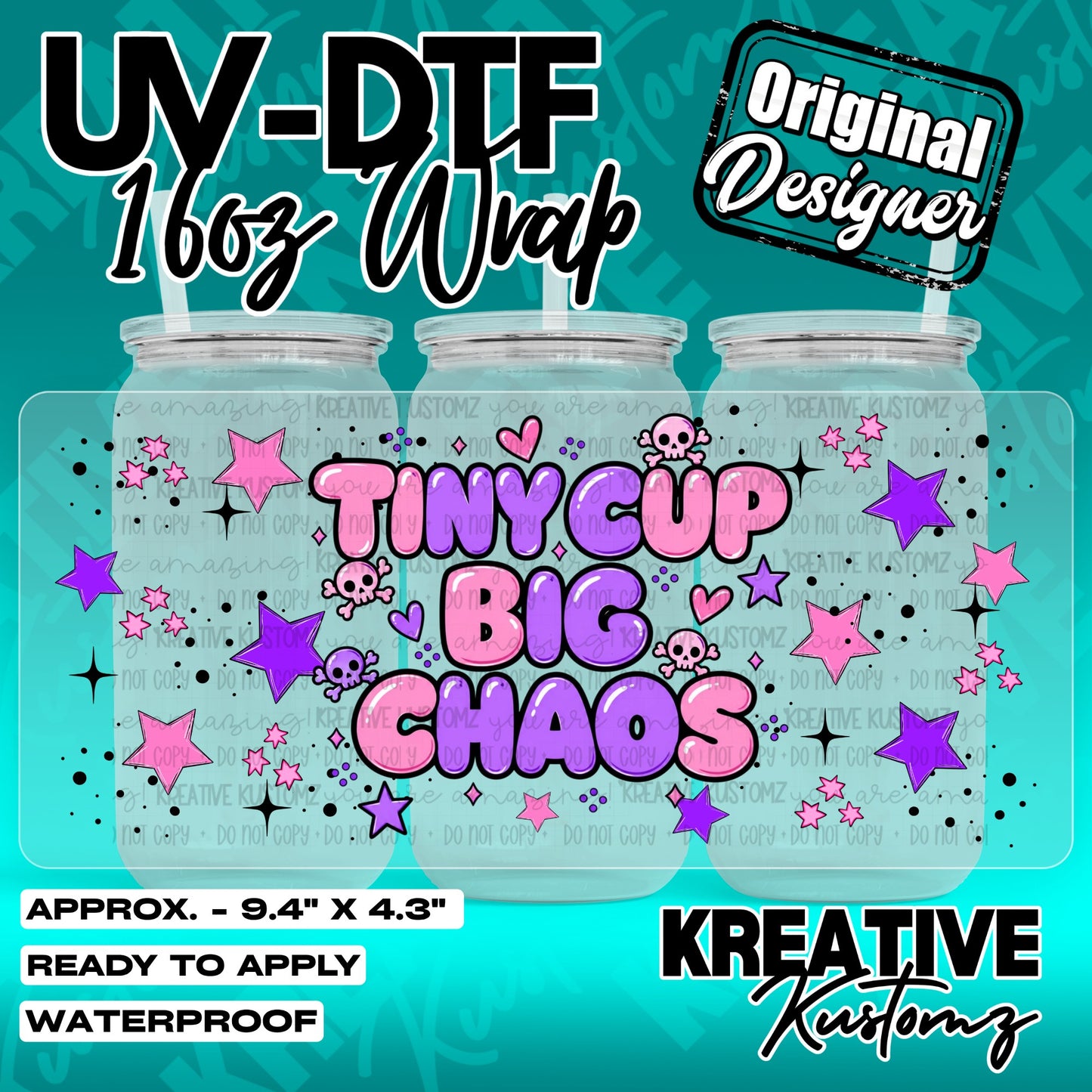 7316 | UV DTF Cup Wrap for 16oz Libbey Glass