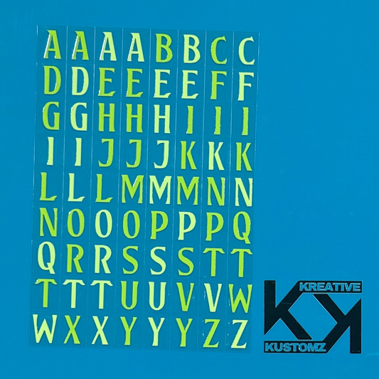 A5 UVDTF Element Sheet - Green ABC