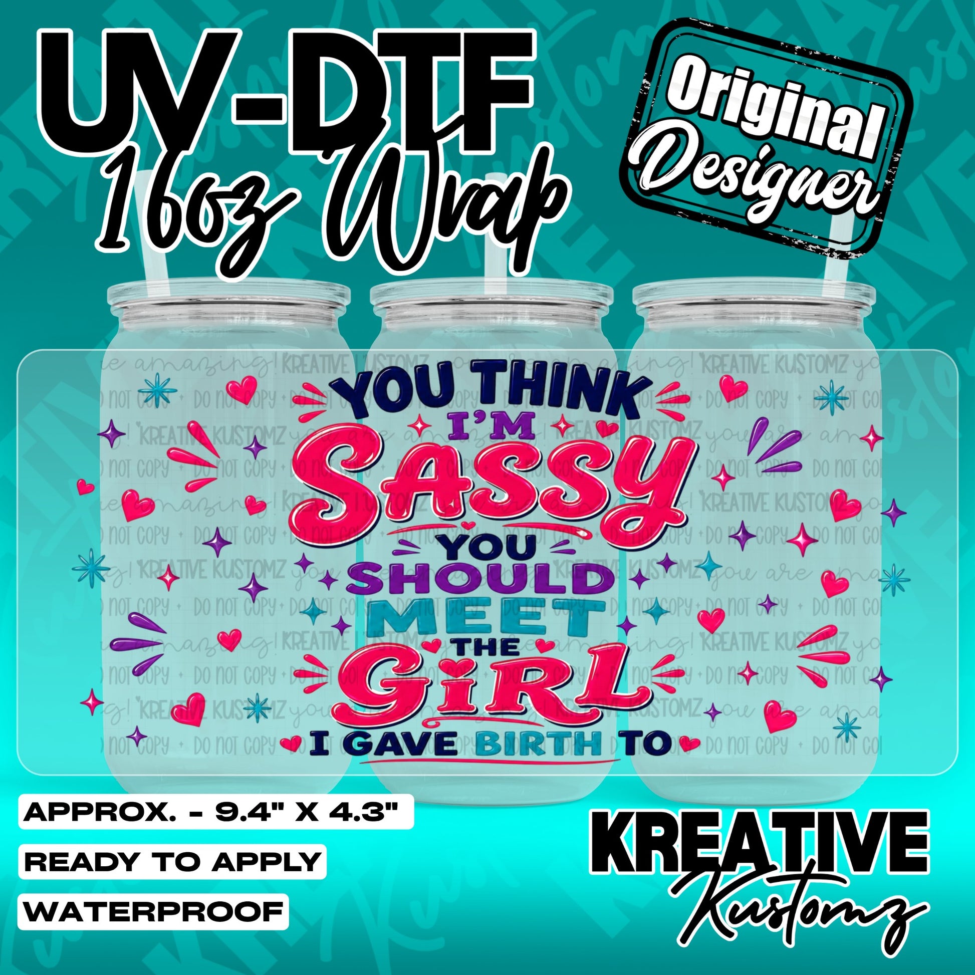 7318 | UV DTF Cup Wrap for 16oz Libbey Glass