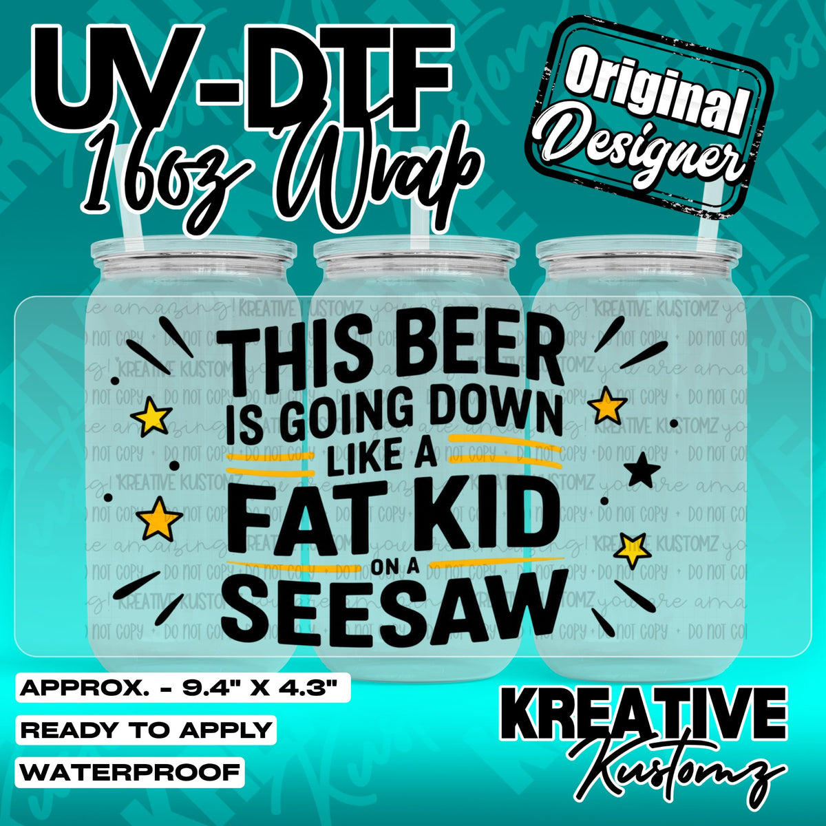 7321 | UV DTF Cup Wrap for 16oz Libbey Glass