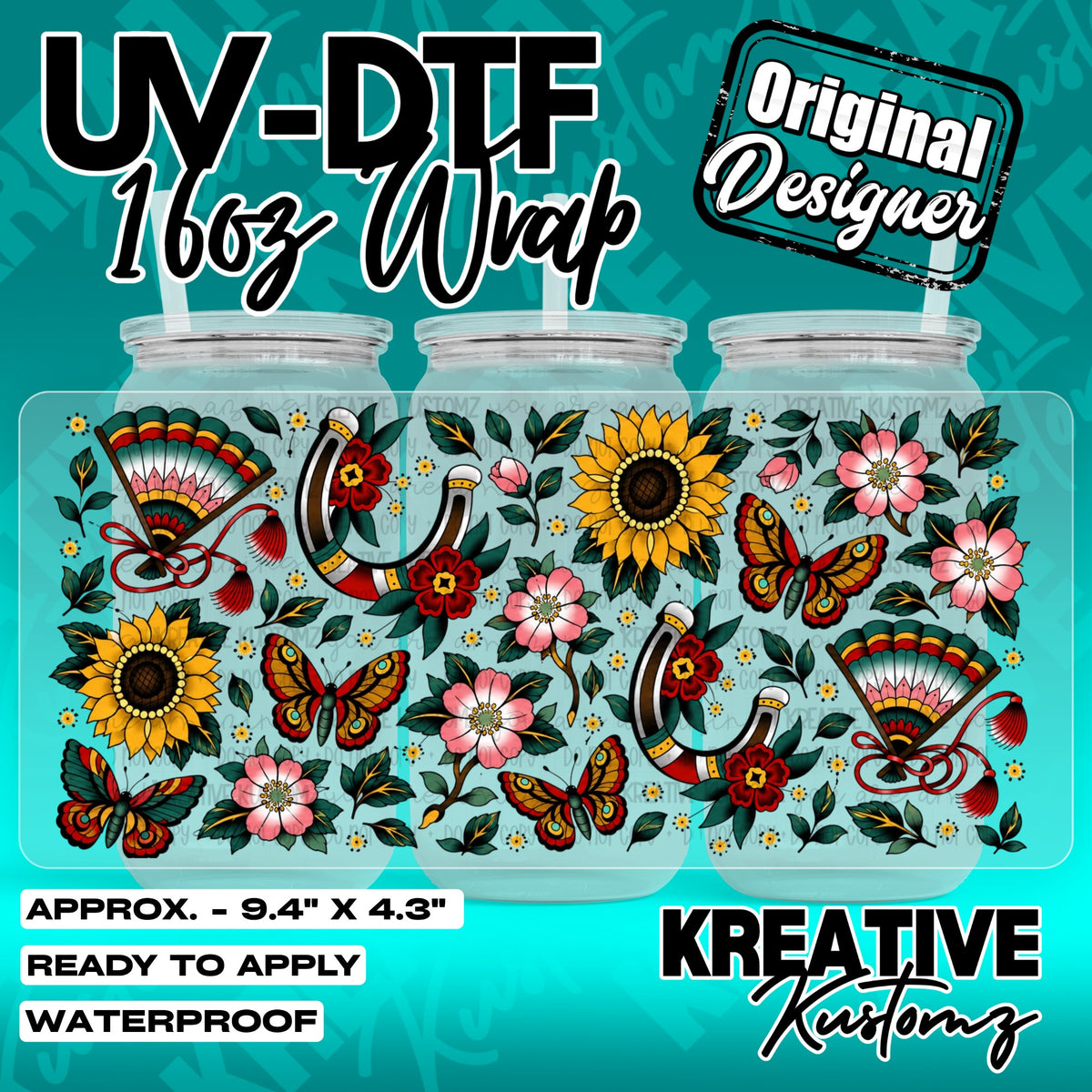 7323 | UV DTF Cup Wrap for 16oz Libbey Glass
