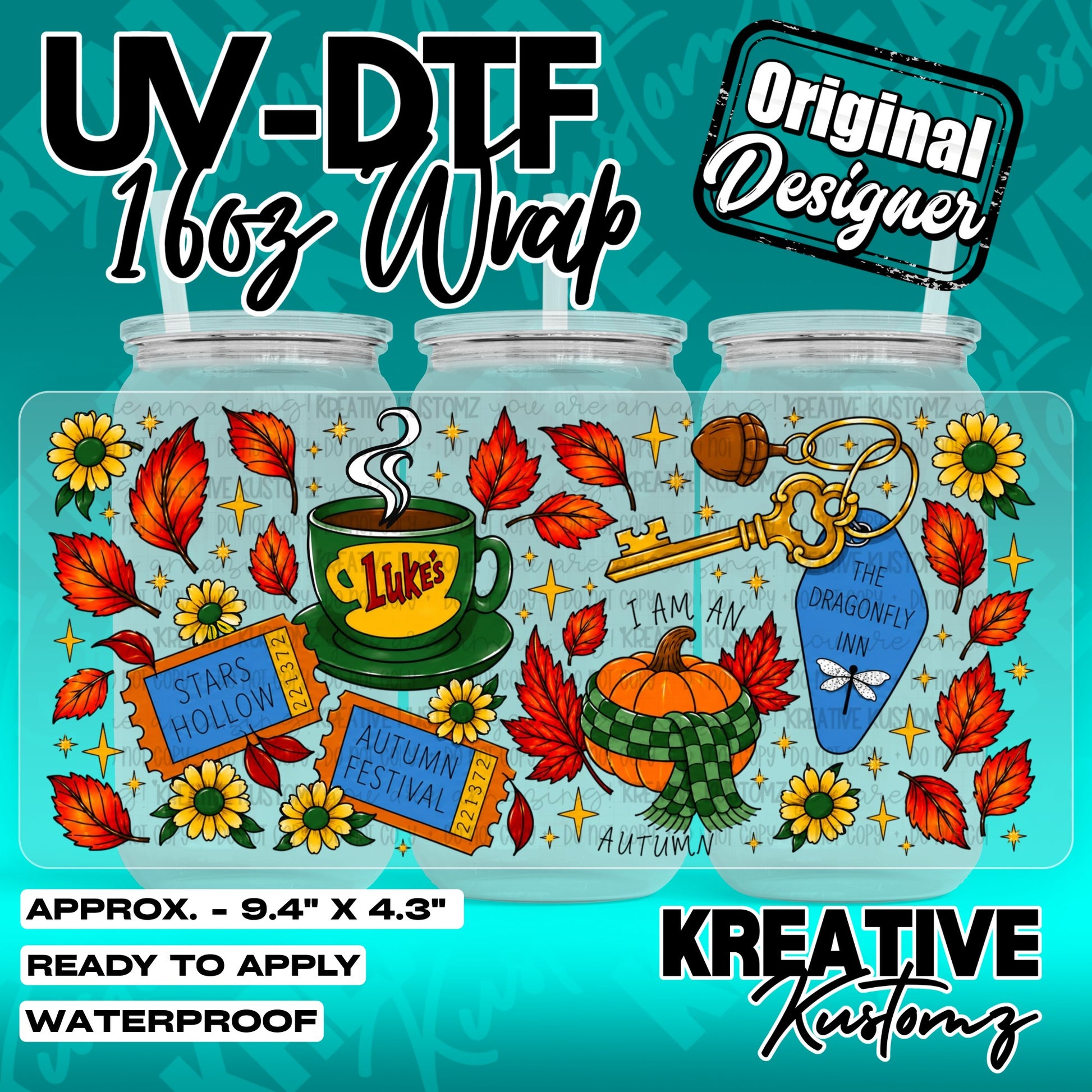 7324 | UV DTF Cup Wrap for 16oz Libbey Glass