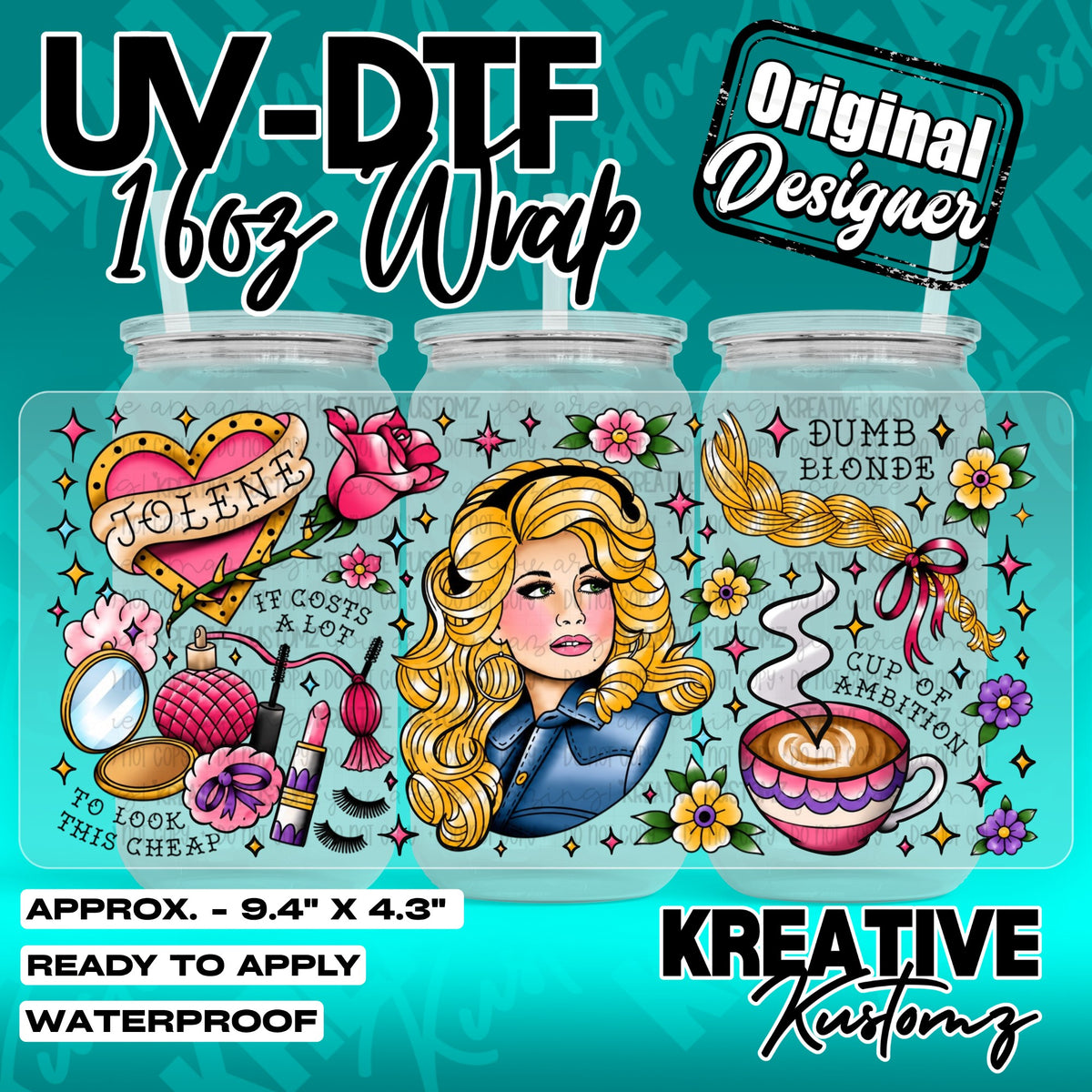 7325 | UV DTF Cup Wrap for 16oz Libbey Glass