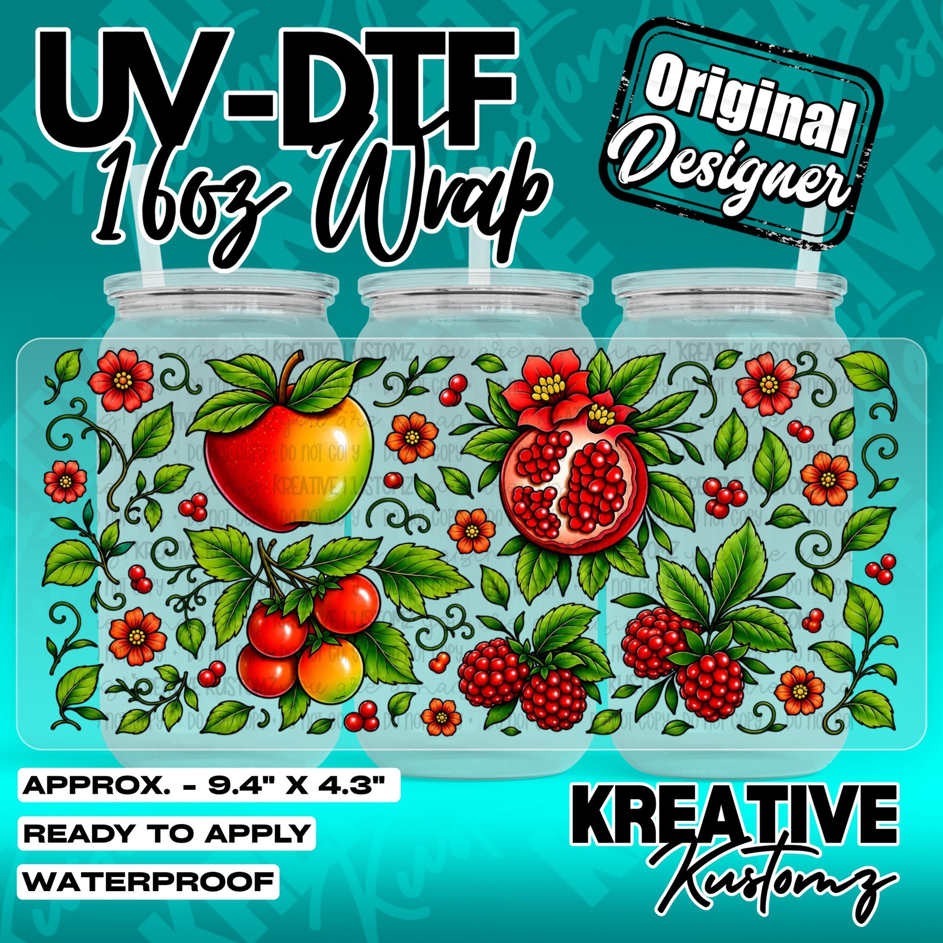 7328 | UV DTF Cup Wrap for 16oz Libbey Glass