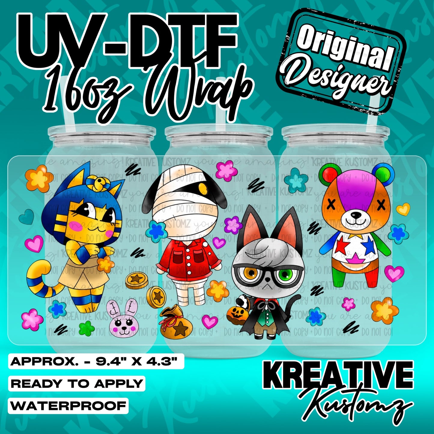7335 | UV DTF Cup Wrap for 16oz Libbey Glass