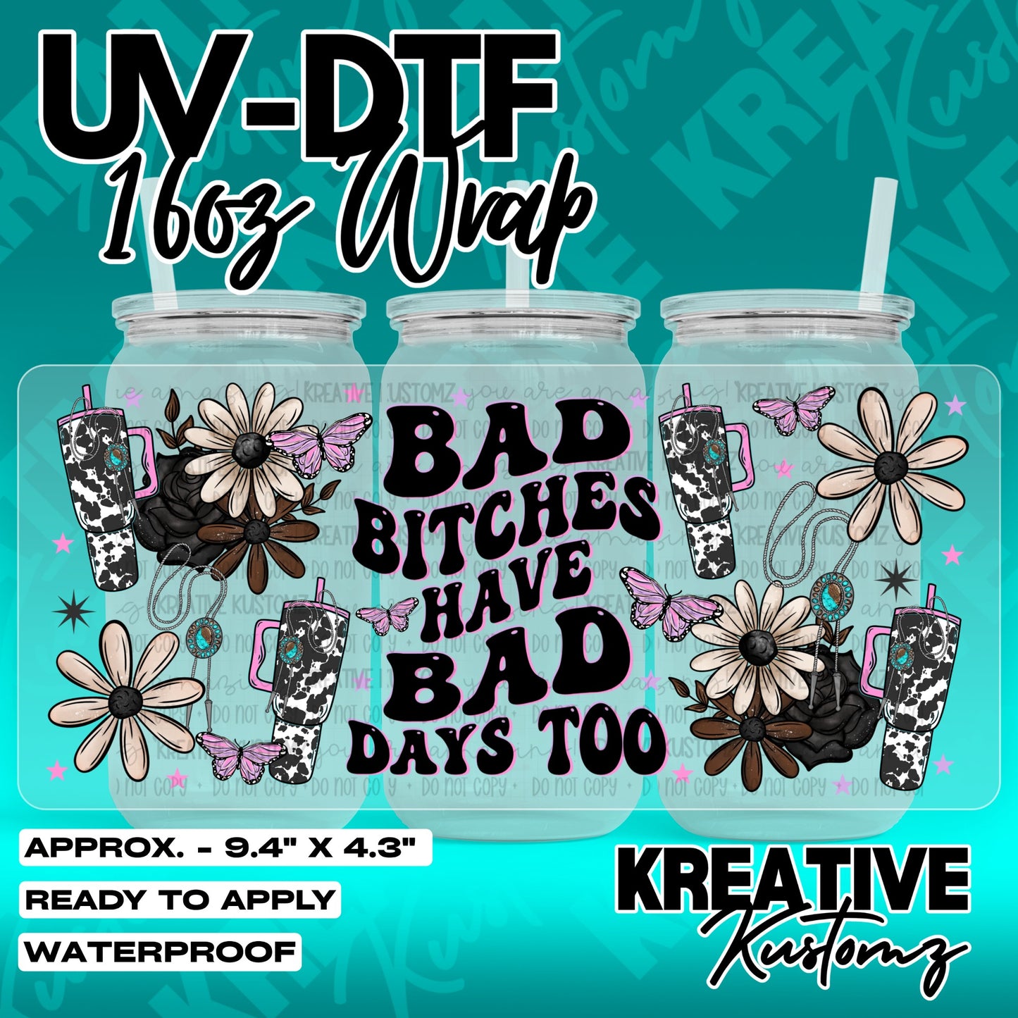 7342 | UV DTF Cup Wrap for 16oz Libbey Glass