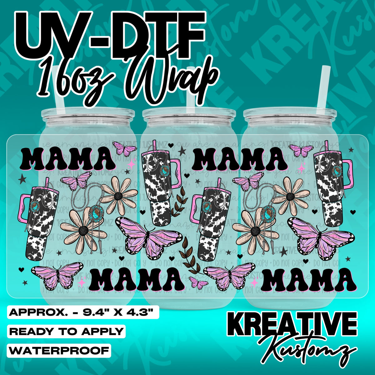 7343 | UV DTF Cup Wrap for 16oz Libbey Glass