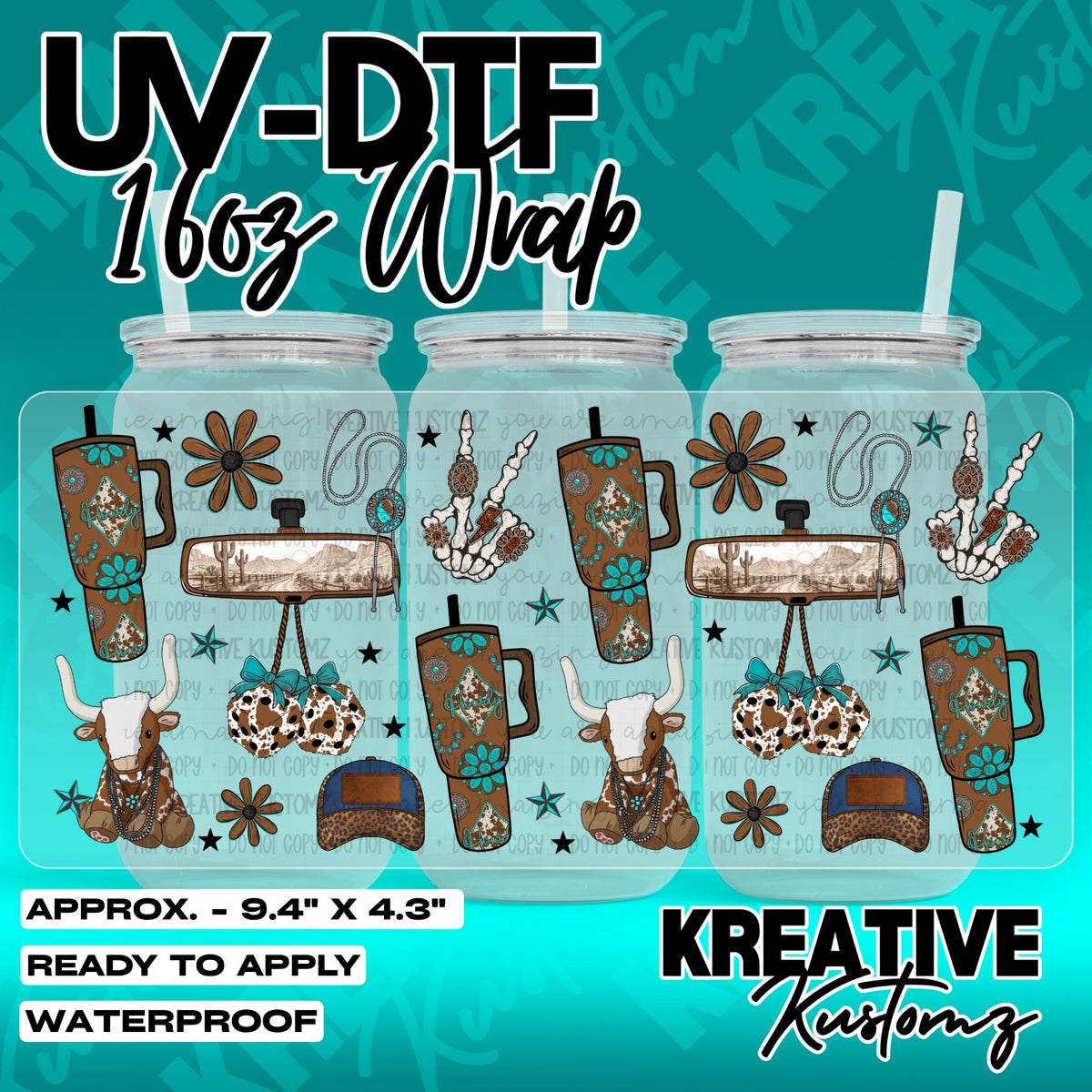 7345 | UV DTF Cup Wrap for 16oz Libbey Glass