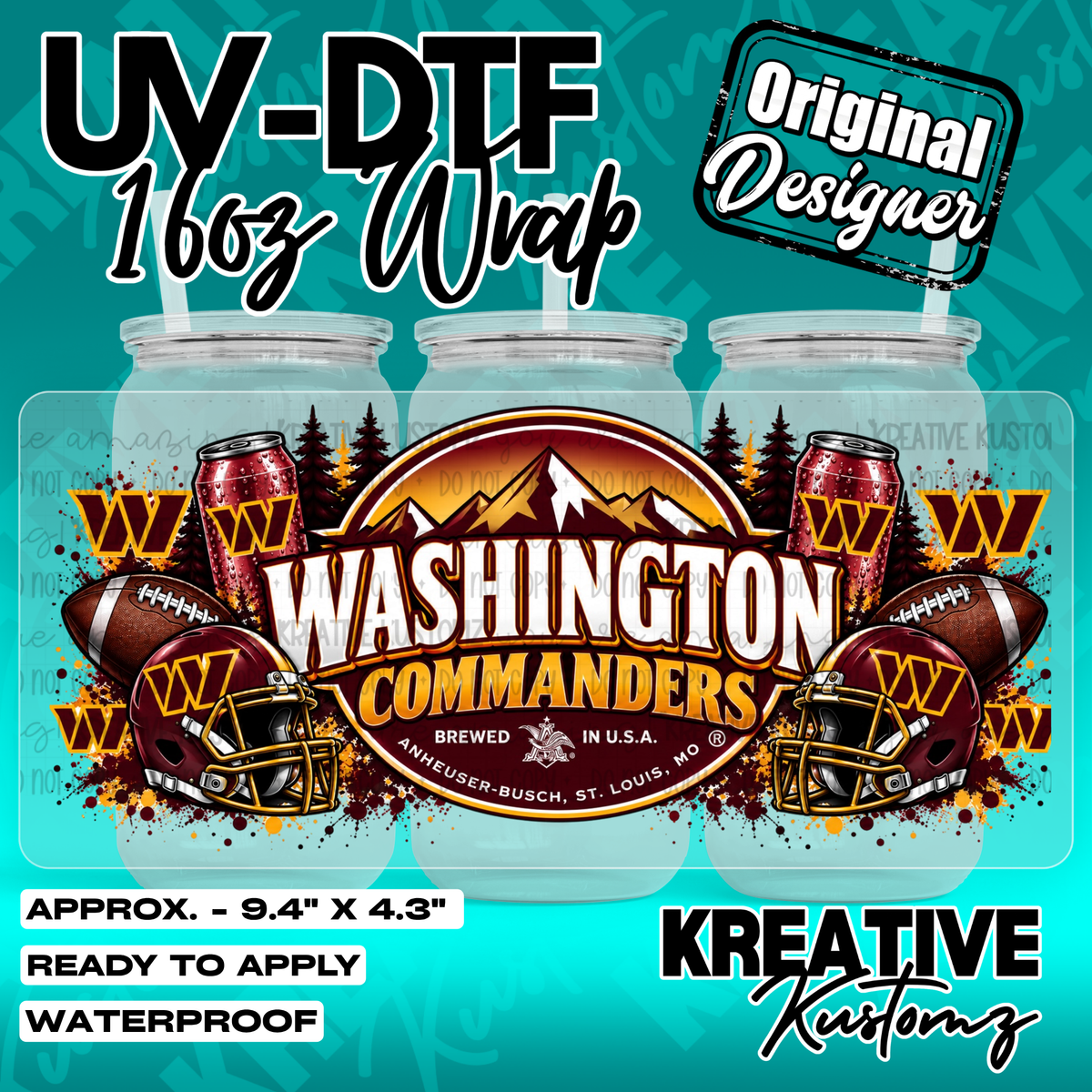 7375 | UV DTF Cup Wrap for 16oz Libbey Glass
