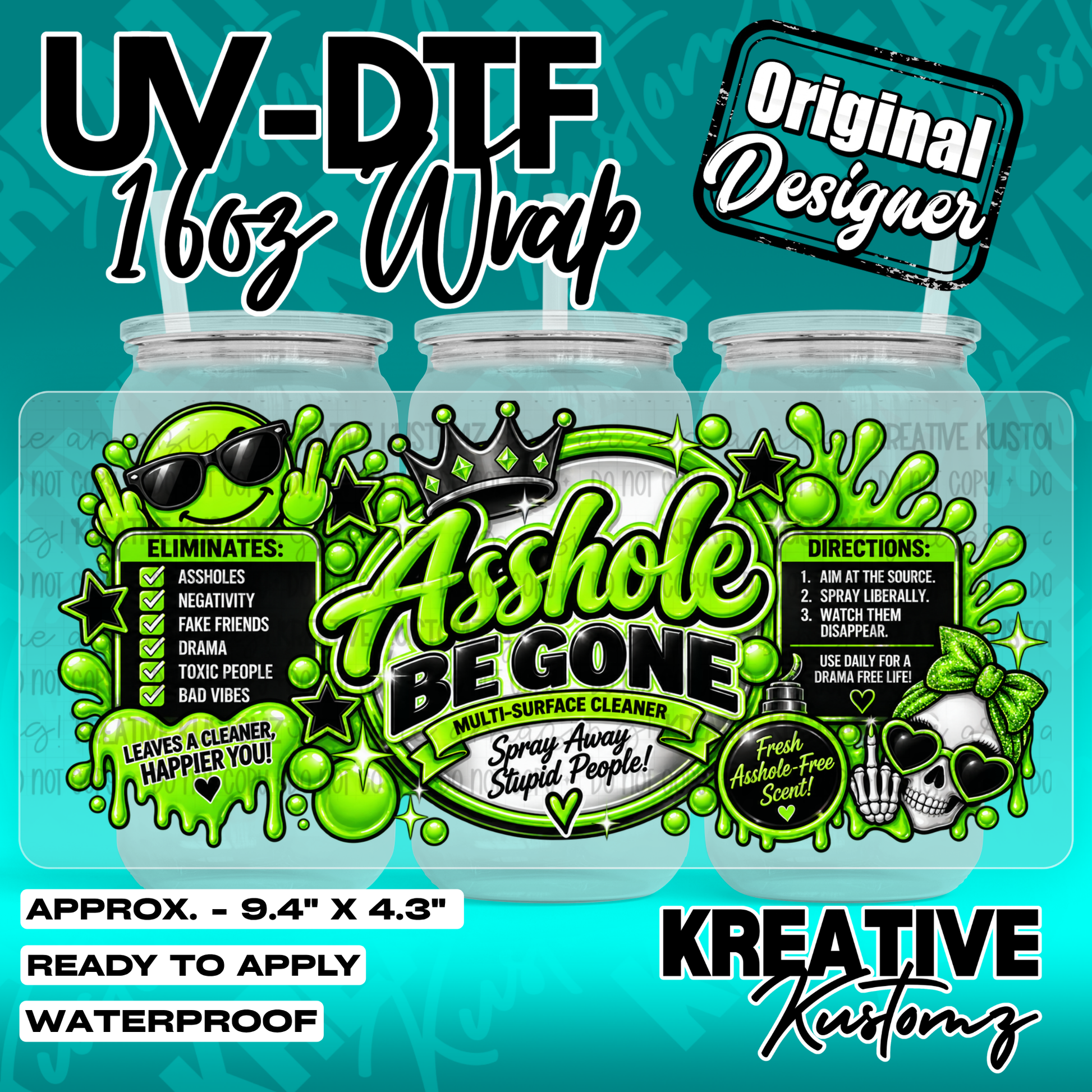7384 | UV DTF Cup Wrap for 16oz Libbey Glass