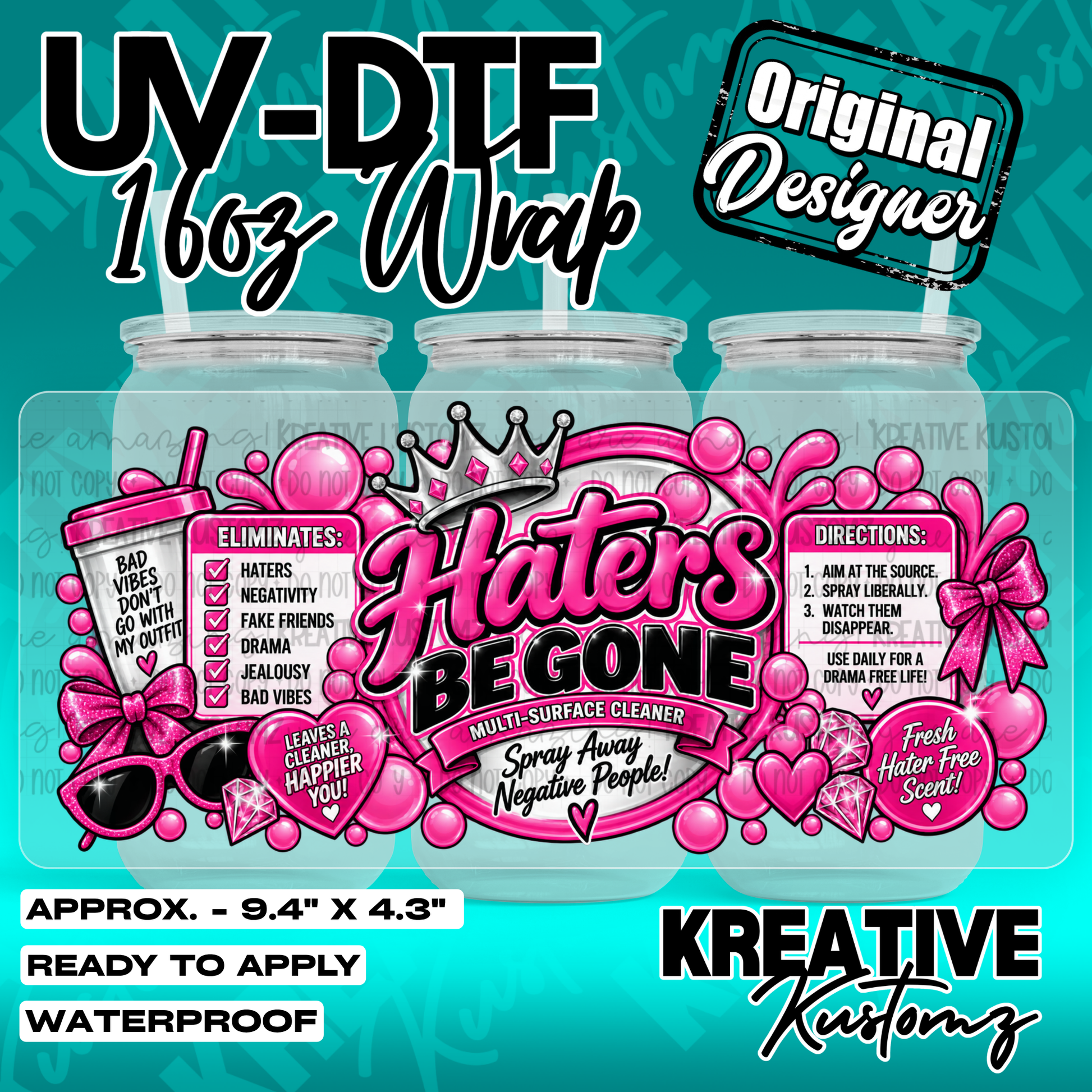 7385 | UV DTF Cup Wrap for 16oz Libbey Glass