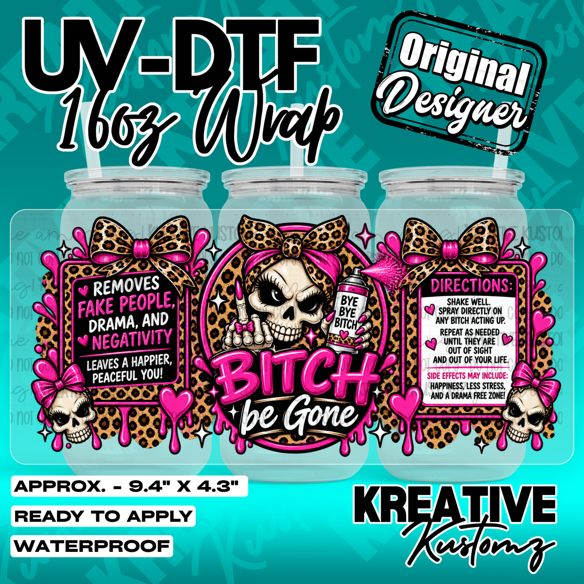 7388 | UV DTF Cup Wrap for 16oz Libbey Glass