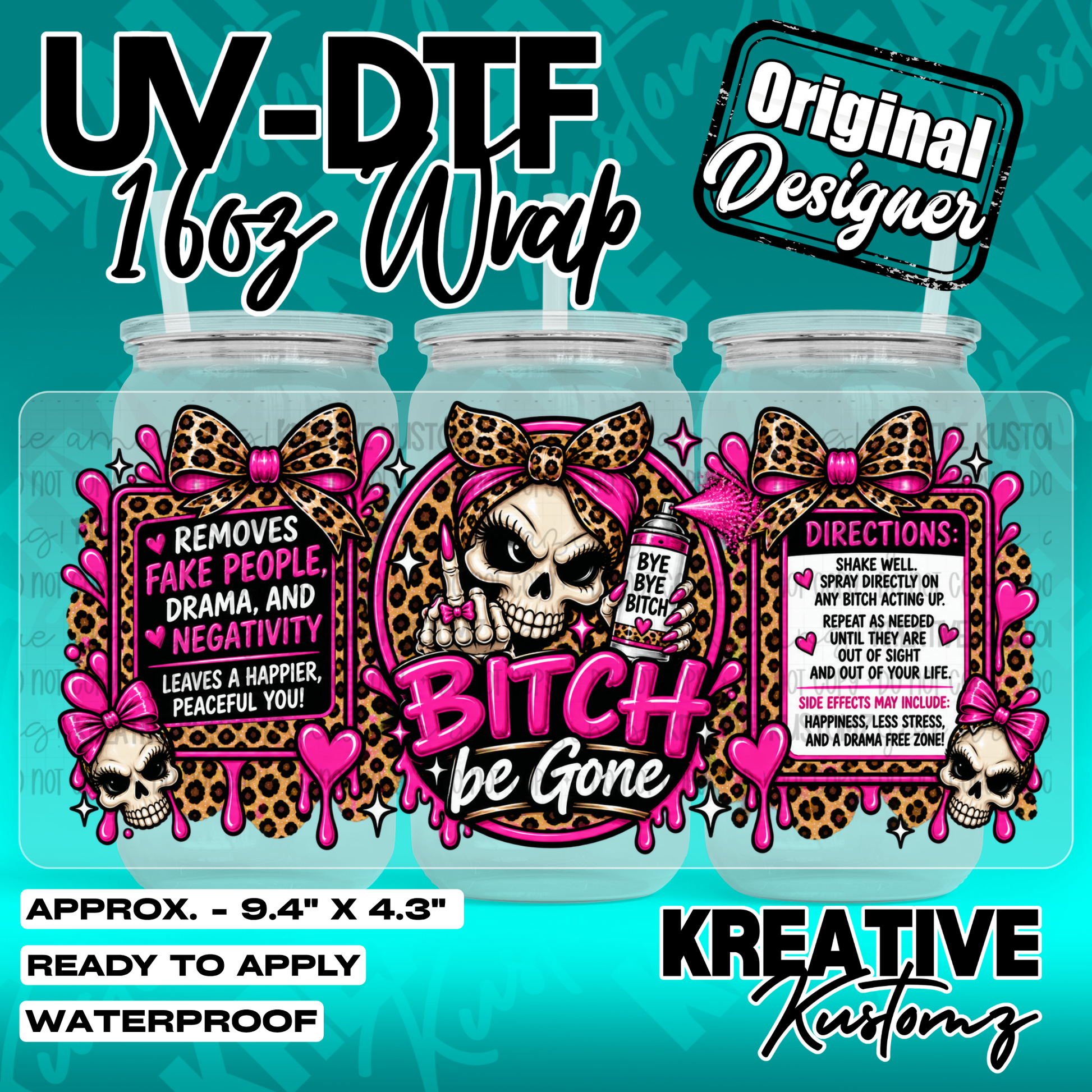 7388 | UV DTF Cup Wrap for 16oz Libbey Glass